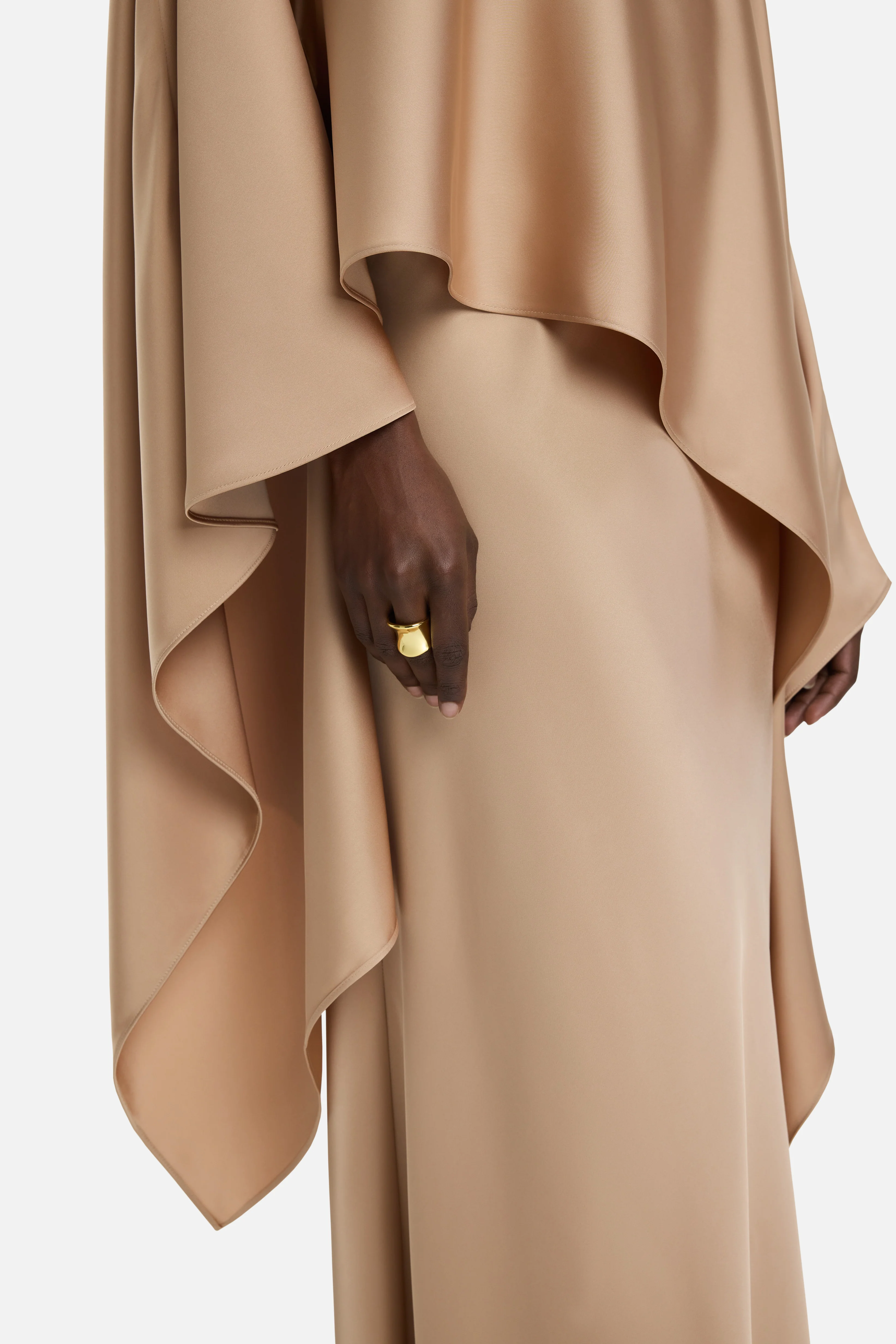 Asymmetric Cape Blouse | Nougat - Image 4
