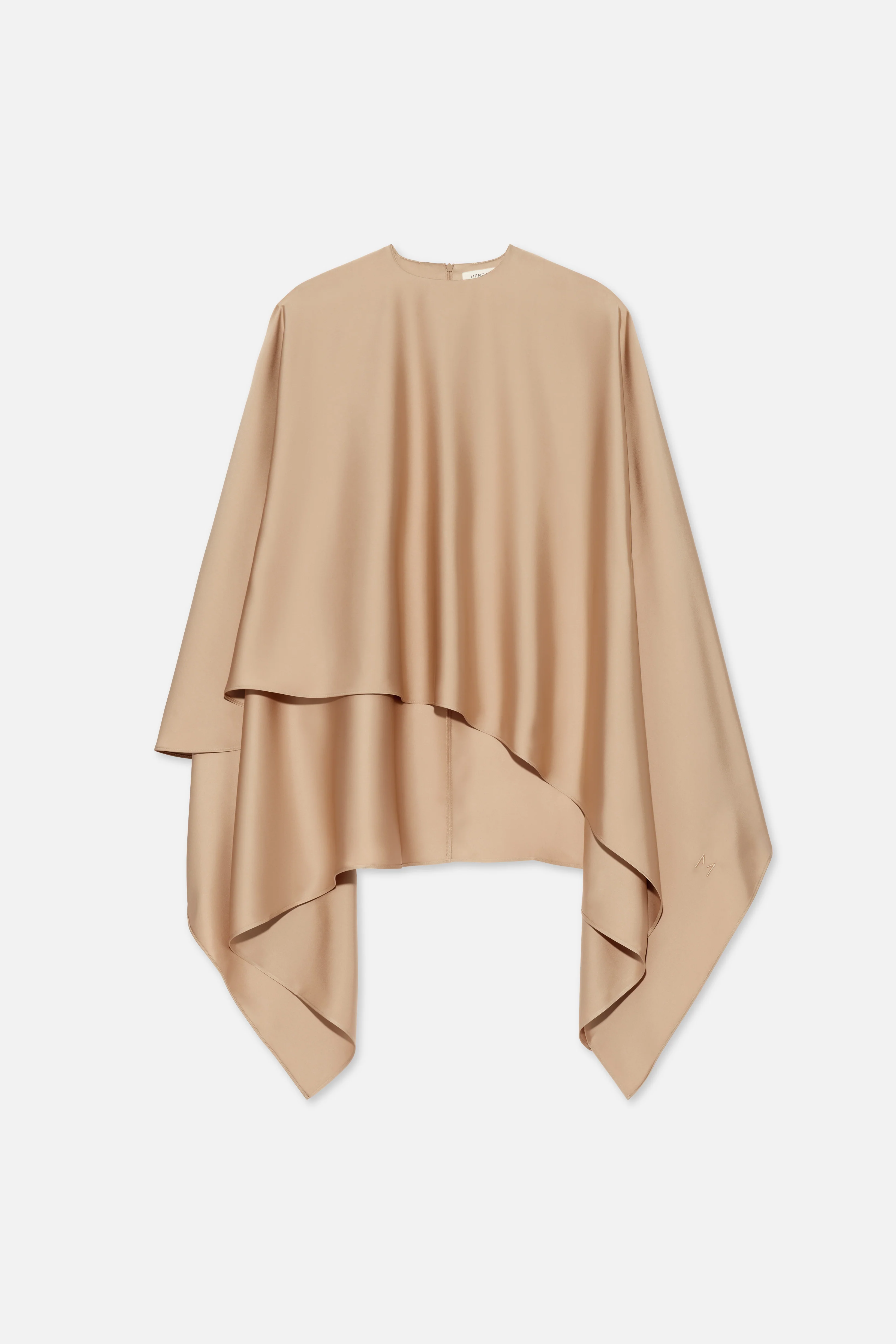 Asymmetric Cape Blouse | Nougat - Image 6