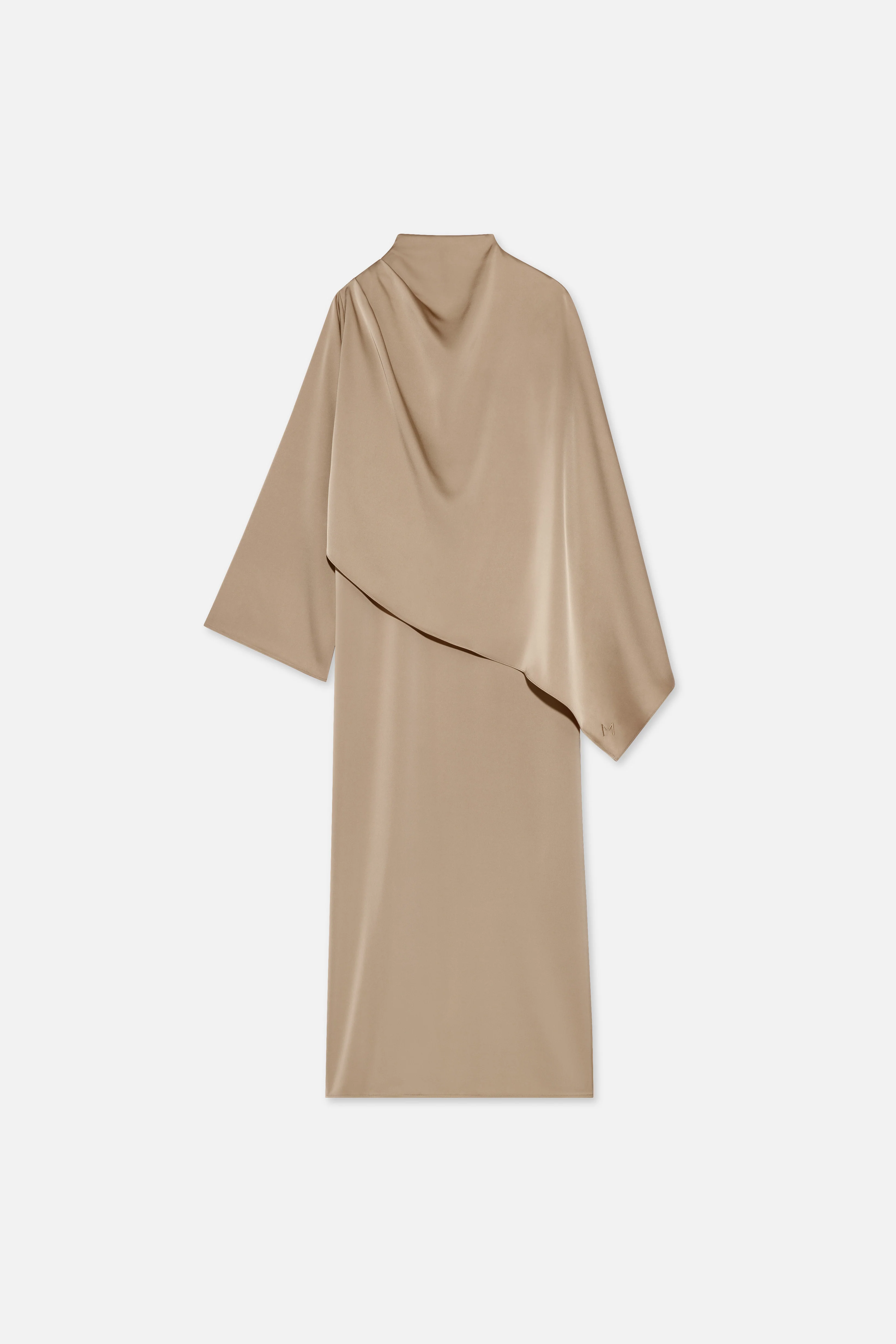 Asymmetric Cape Dress | Mocha - Image 5