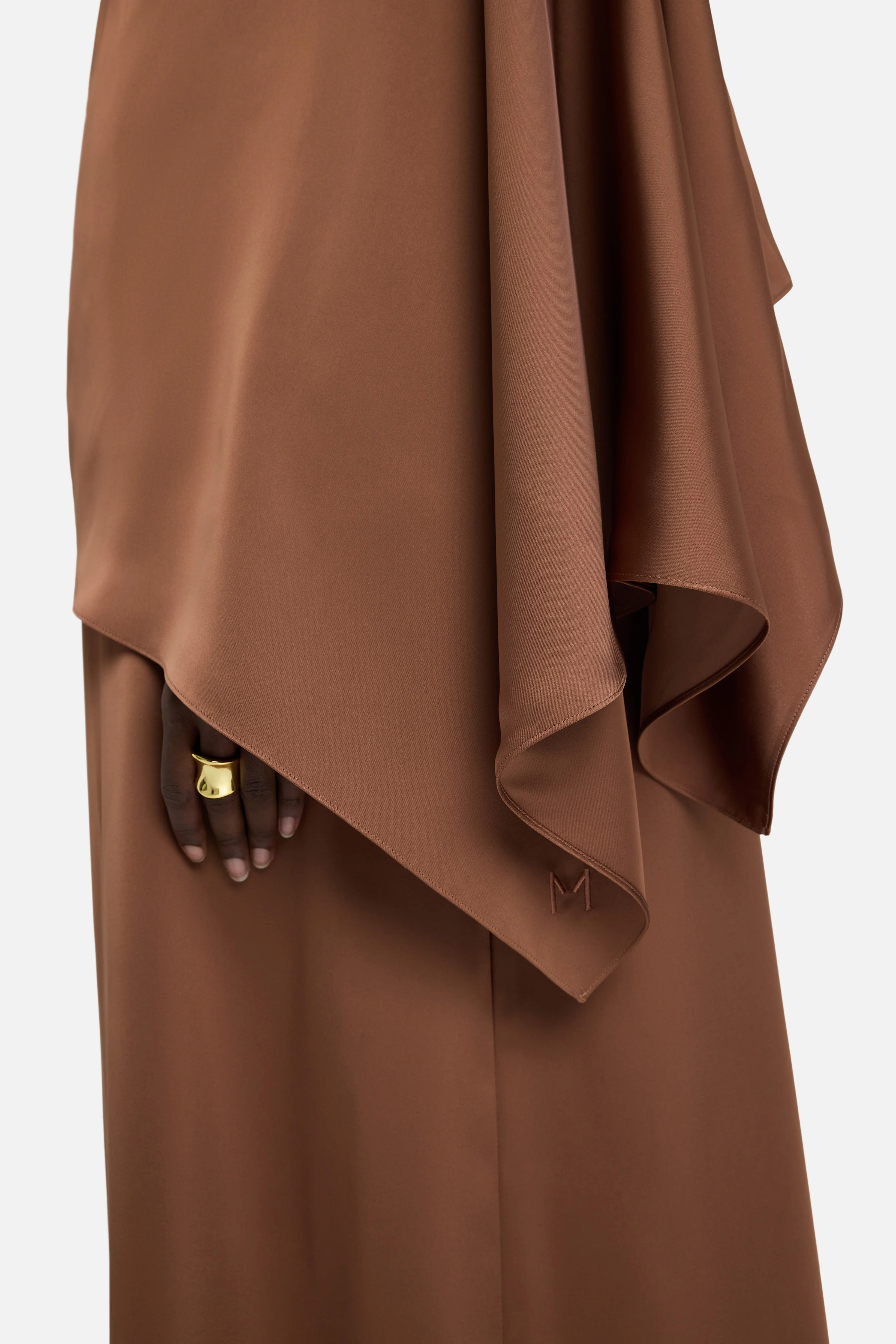 Asymmetric Cape Dress | Soft Bordeaux - Image 4