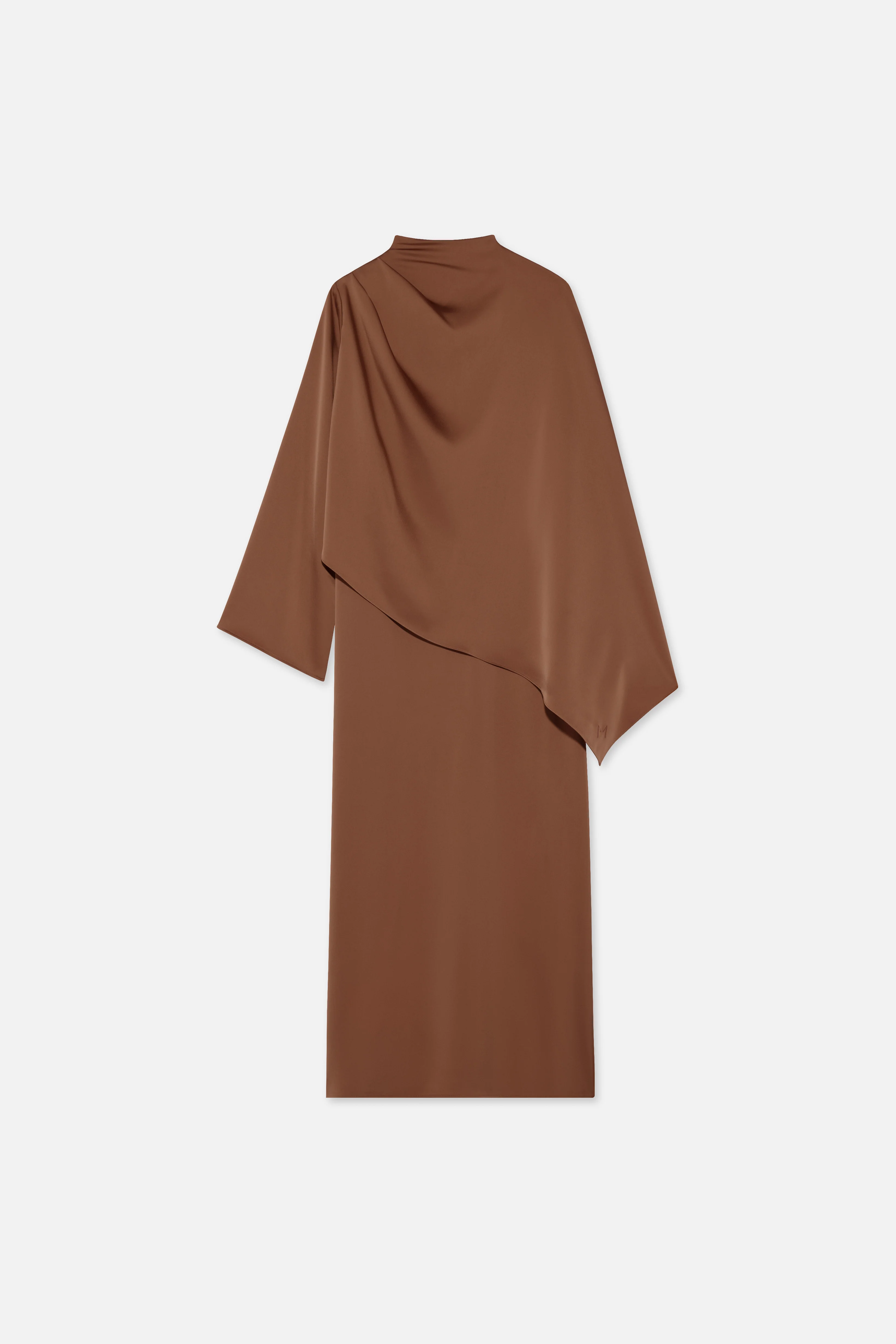 Asymmetric Cape Dress | Soft Bordeaux - Image 5