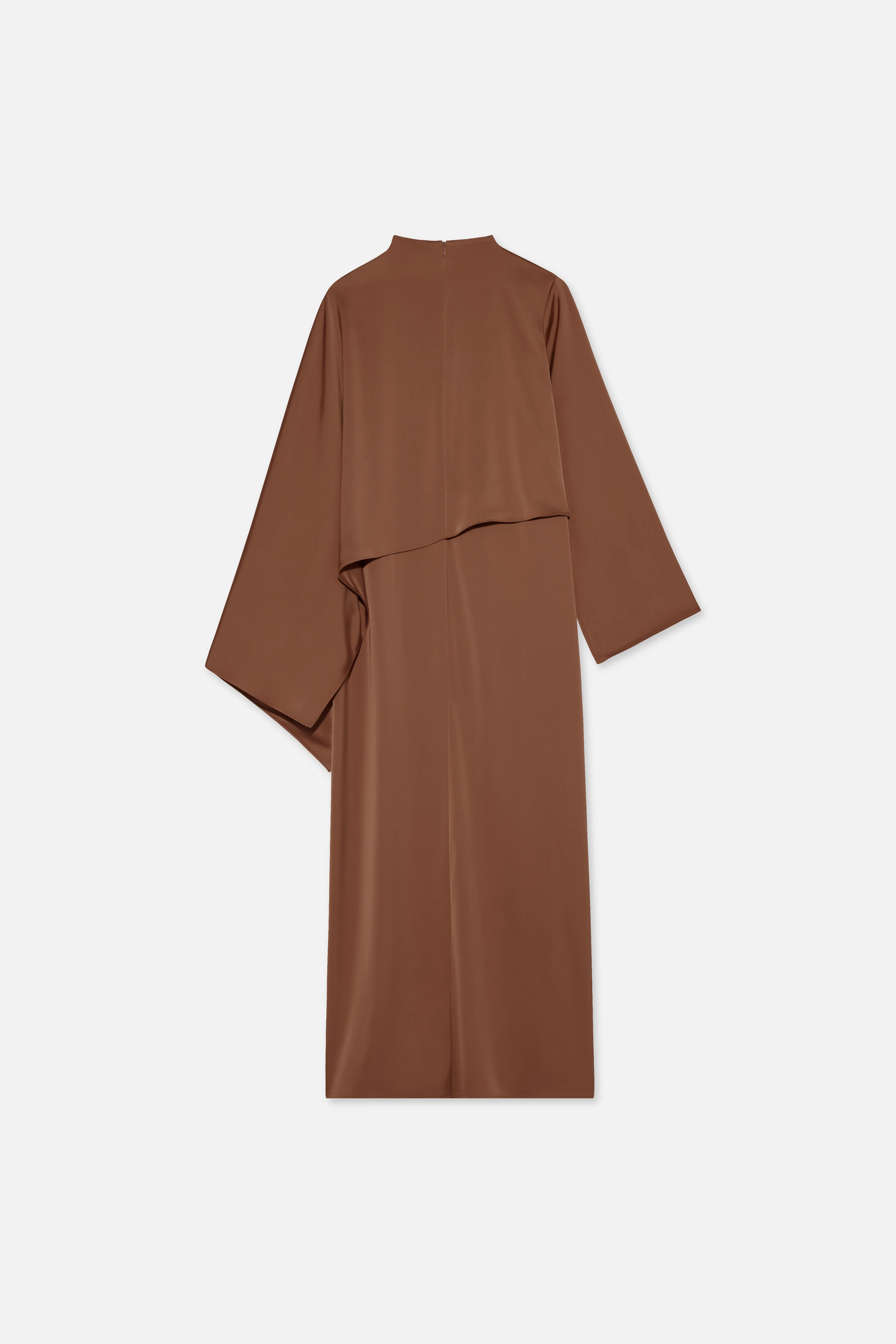 Asymmetric Cape Dress | Soft Bordeaux - Image 6