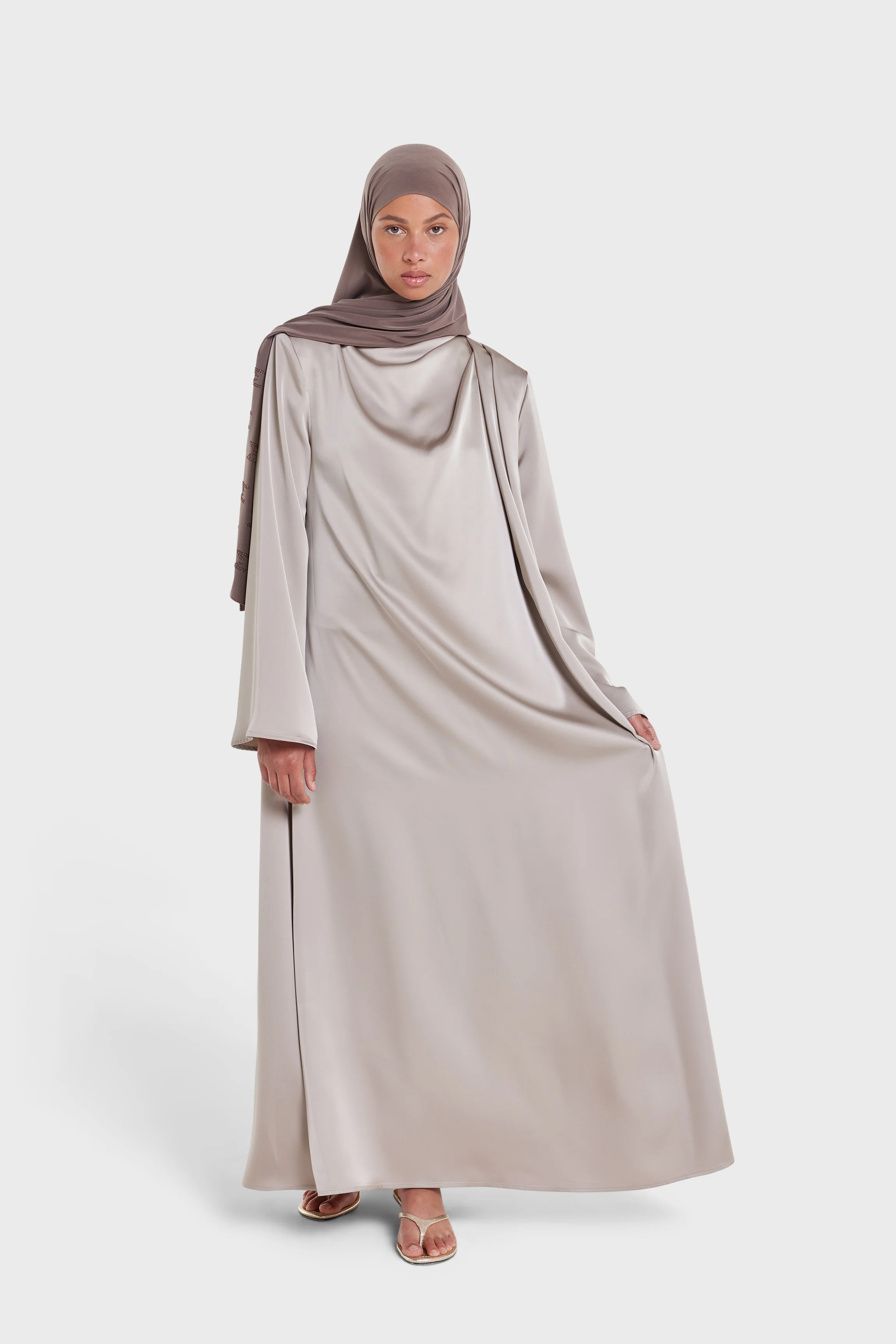 Asymmetric Drape Dress Regular | Cashmere - Image 2