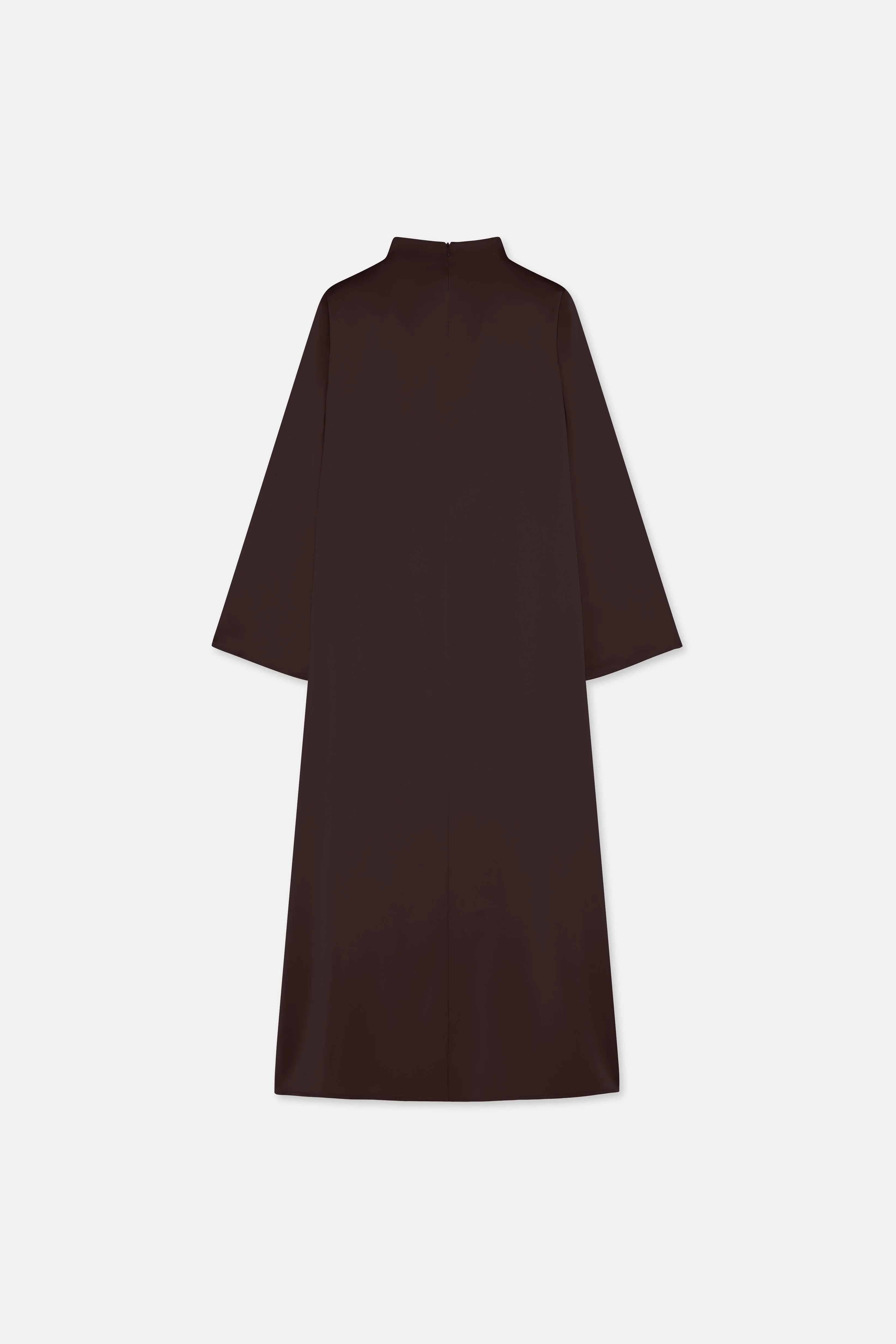 Asymmetric Drape Dress Short | Dark Brown - Image 6