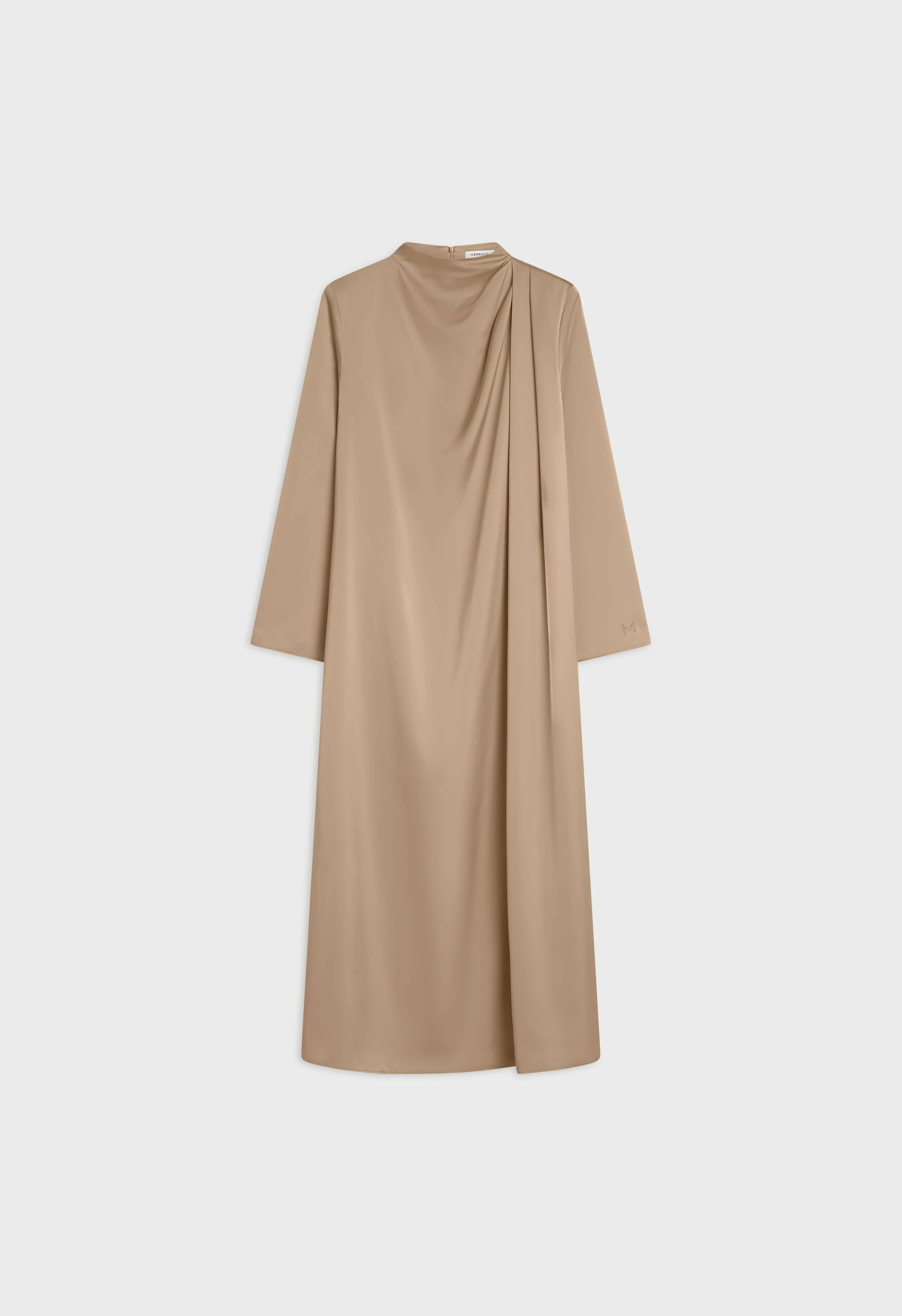 Asymmetric Drape Dress Short | Dark Pearl - Image 4