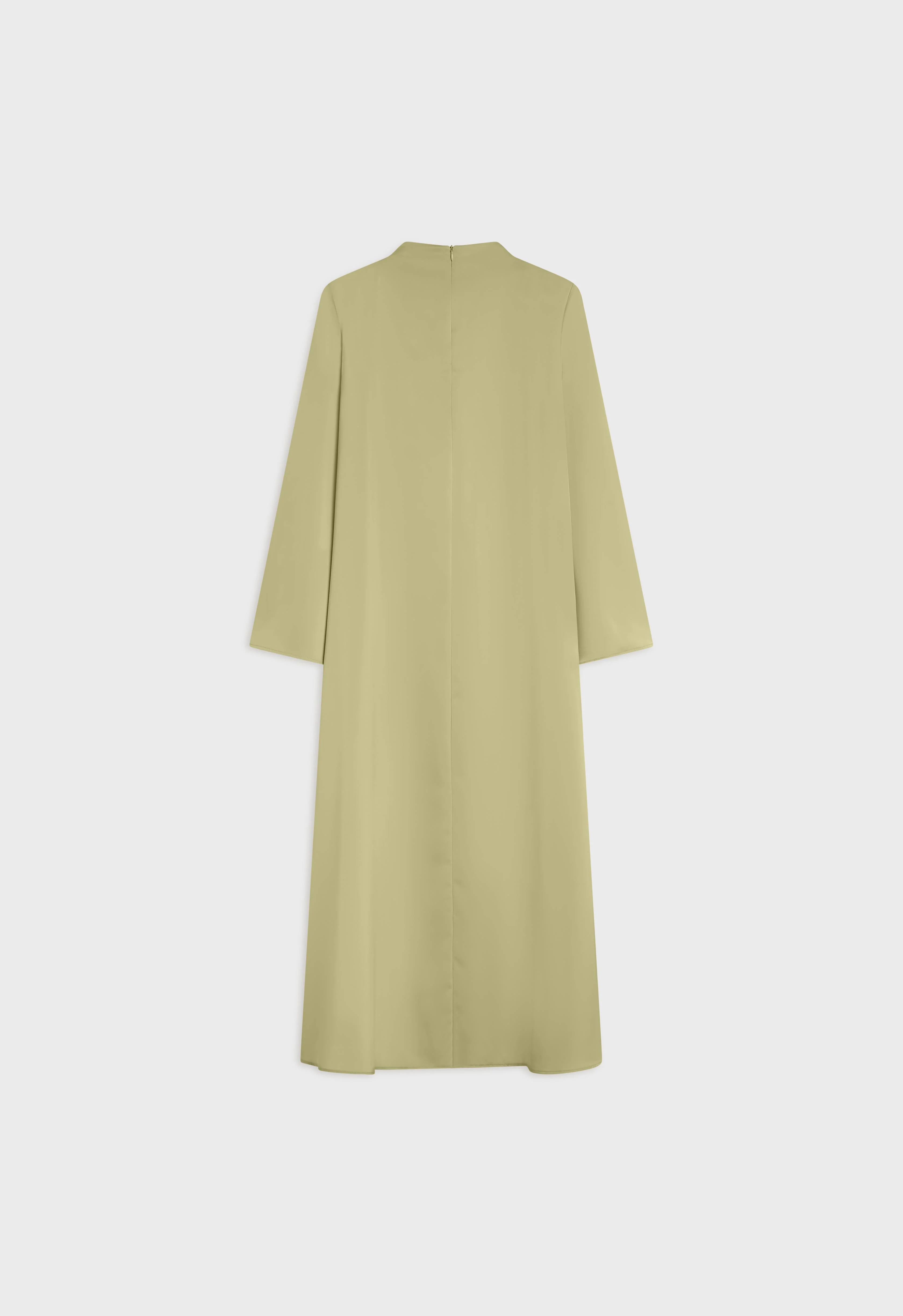 Asymmetric Drape Dress Short | Grey Green - Image 4