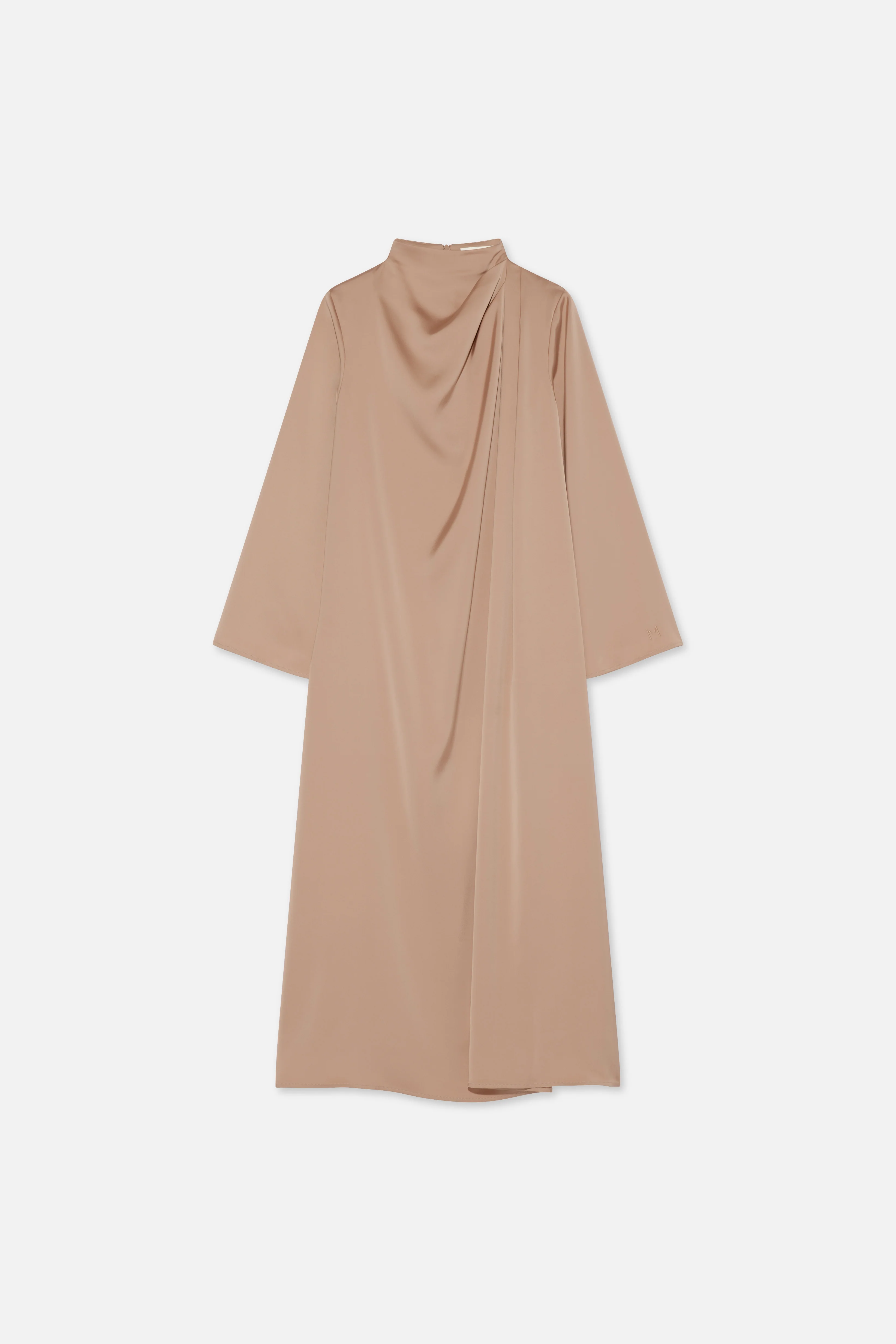 Asymmetric Drape Dress Short | Nougat - Image 5