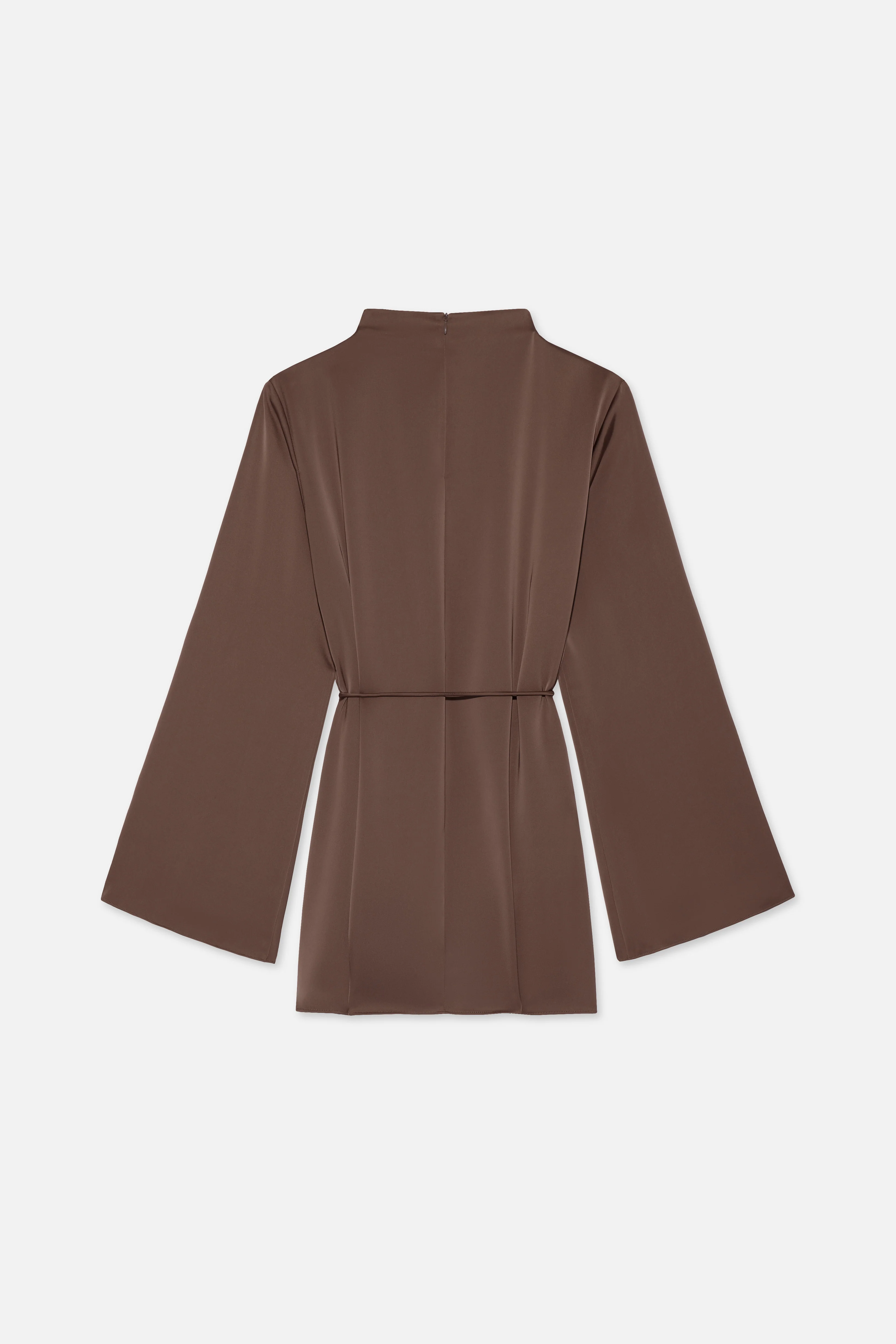 Asymmetric Pleat Blouse | Ash Brown - Image 6