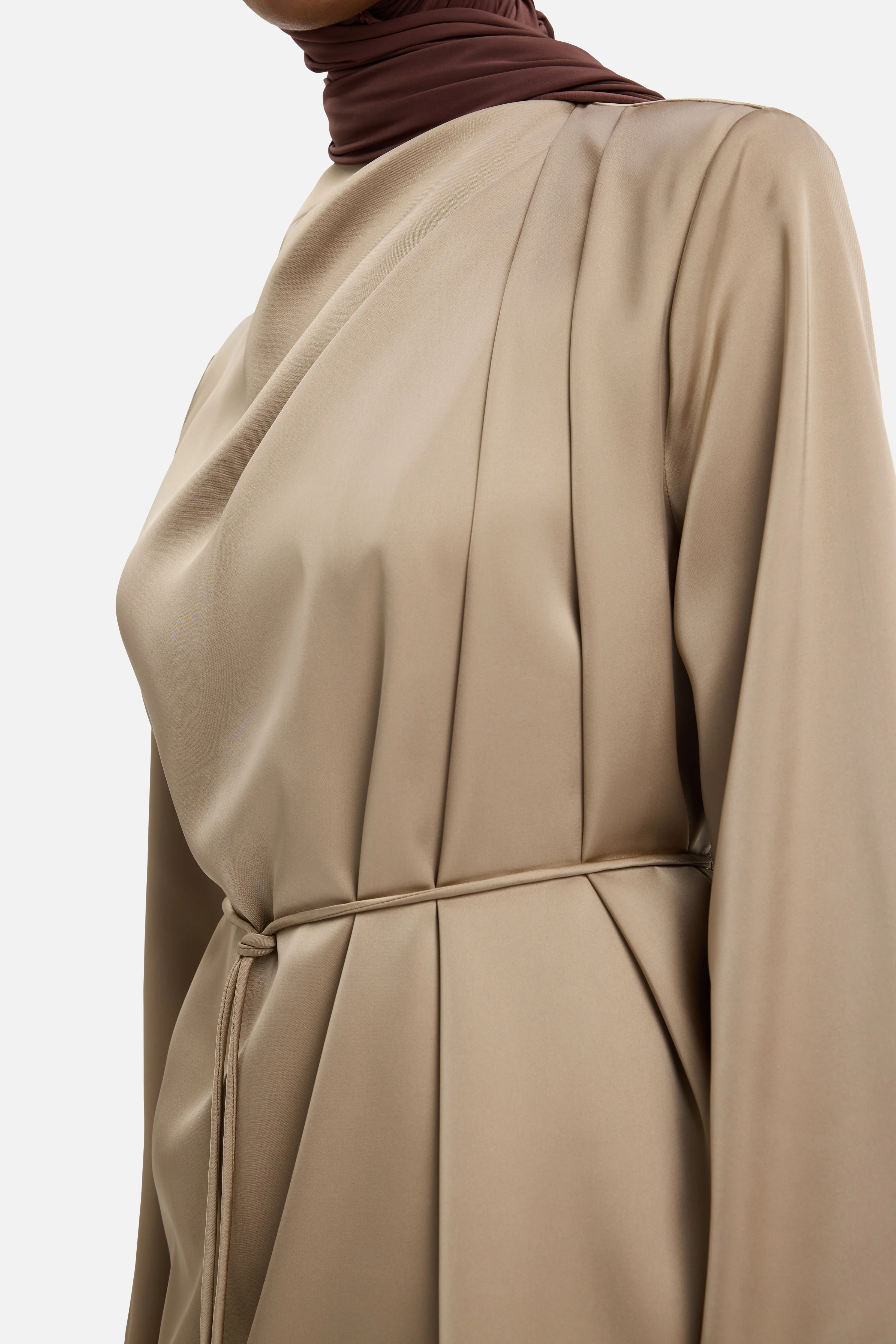 Asymmetric Pleat Blouse | Mocha - Image 3