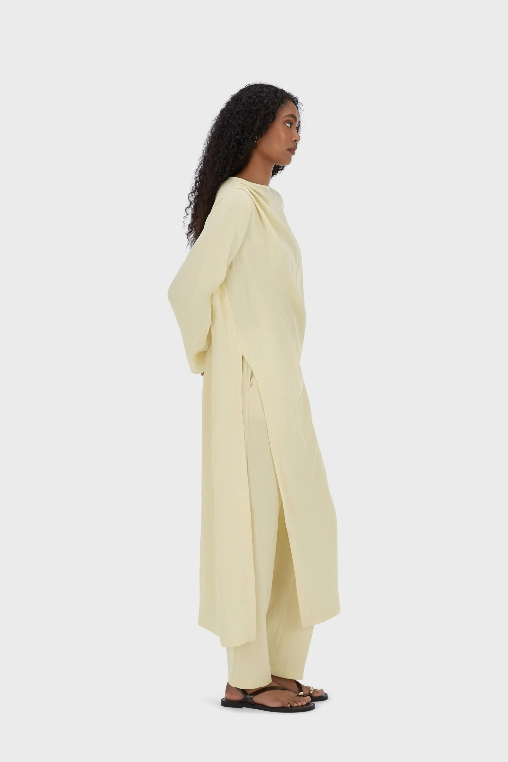 Asymmetric Pleated Tunic | Sorbet - Image 2