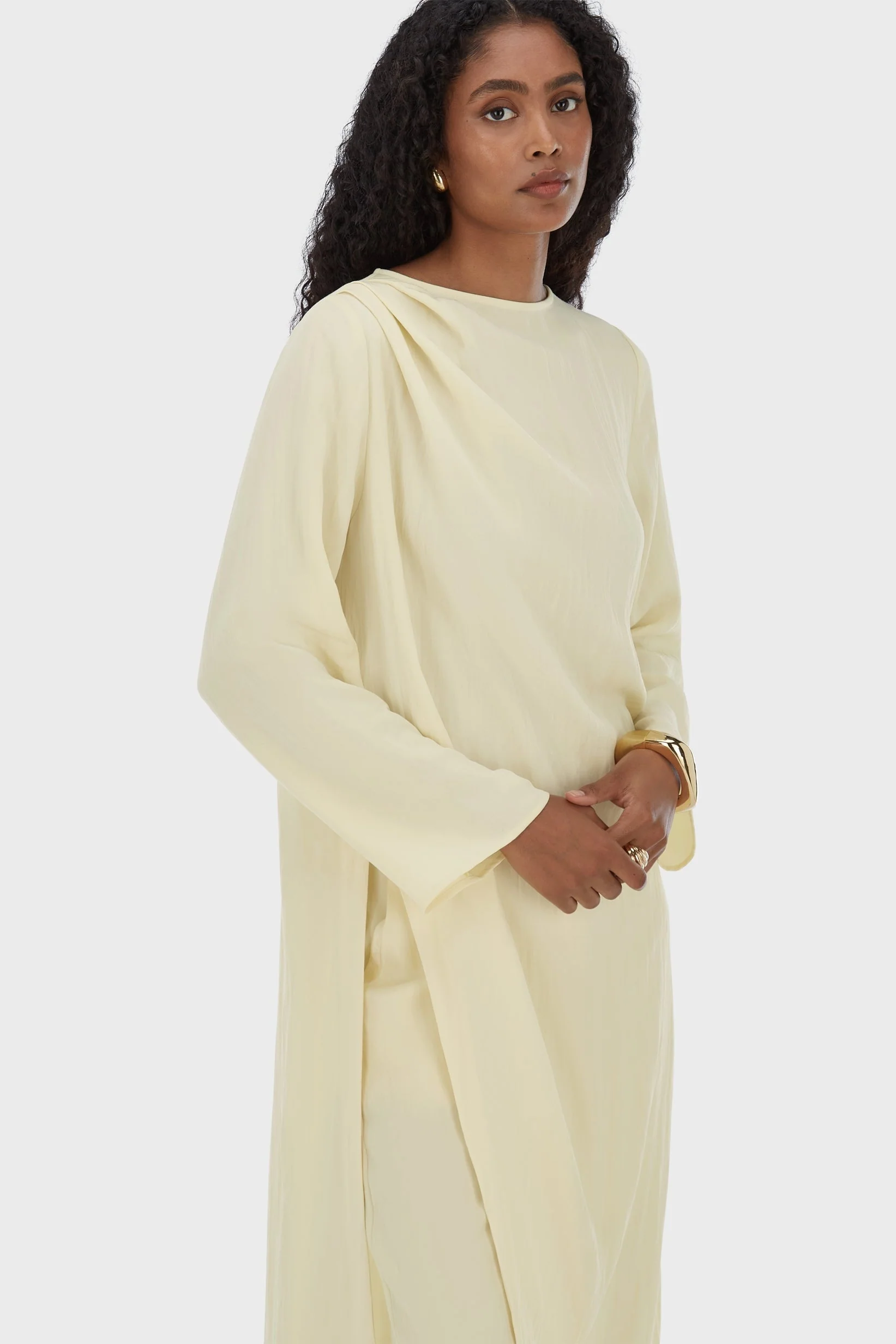 Asymmetric Pleated Tunic | Sorbet - Image 3
