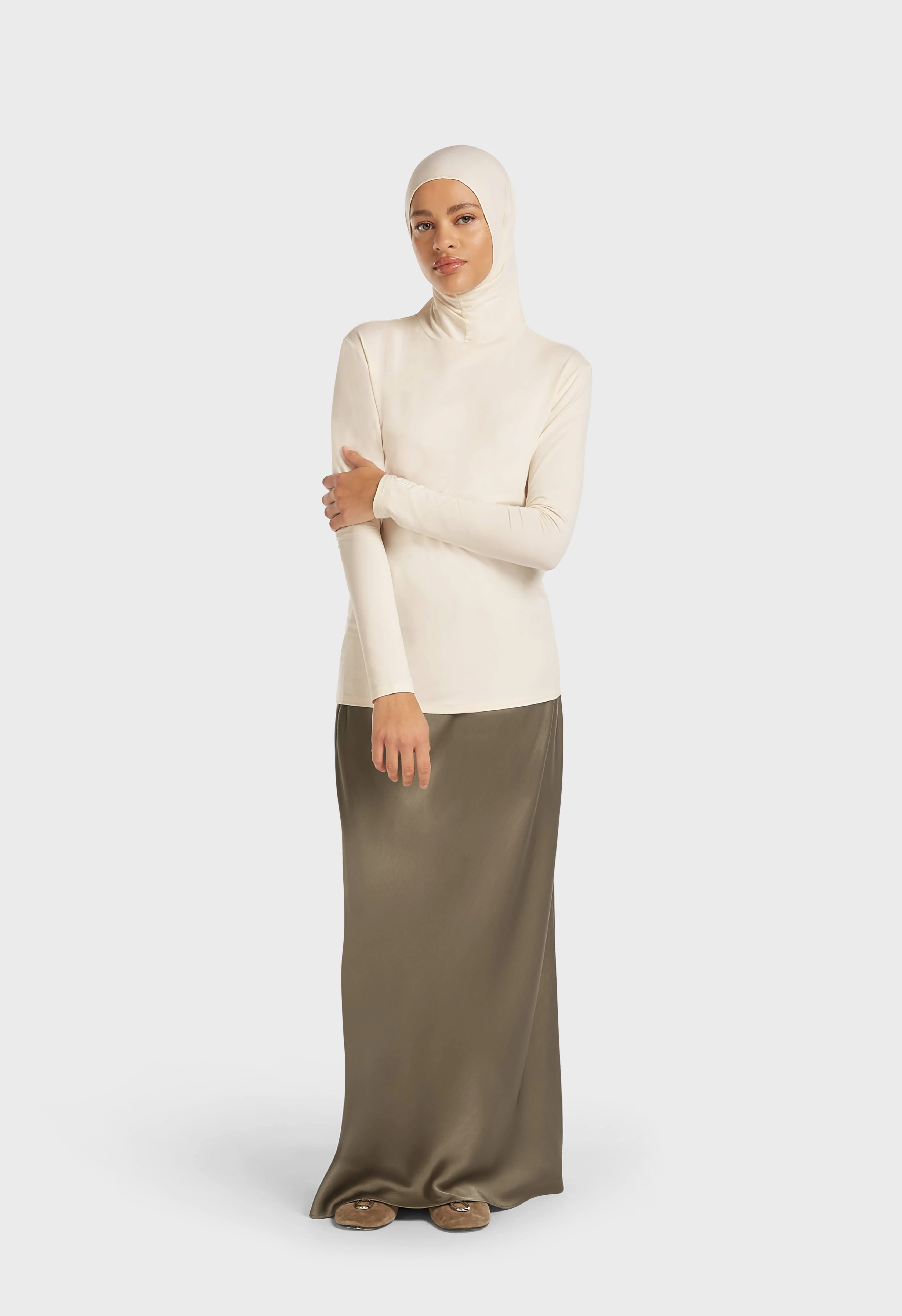 Bamboo Hijab Top | Off White - Image 2
