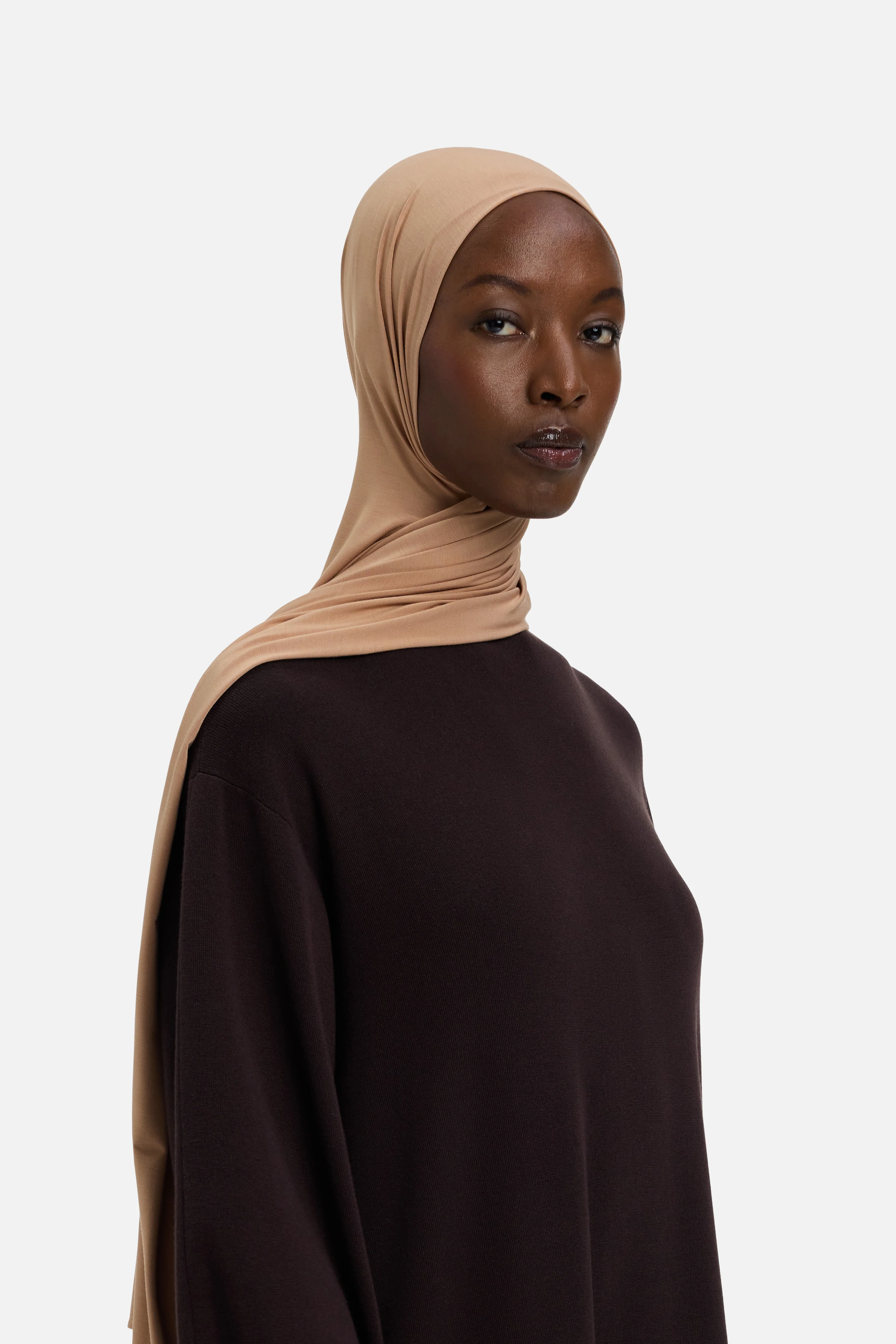 Bamboo Jersey Scarf | Dark Beige - Image 2