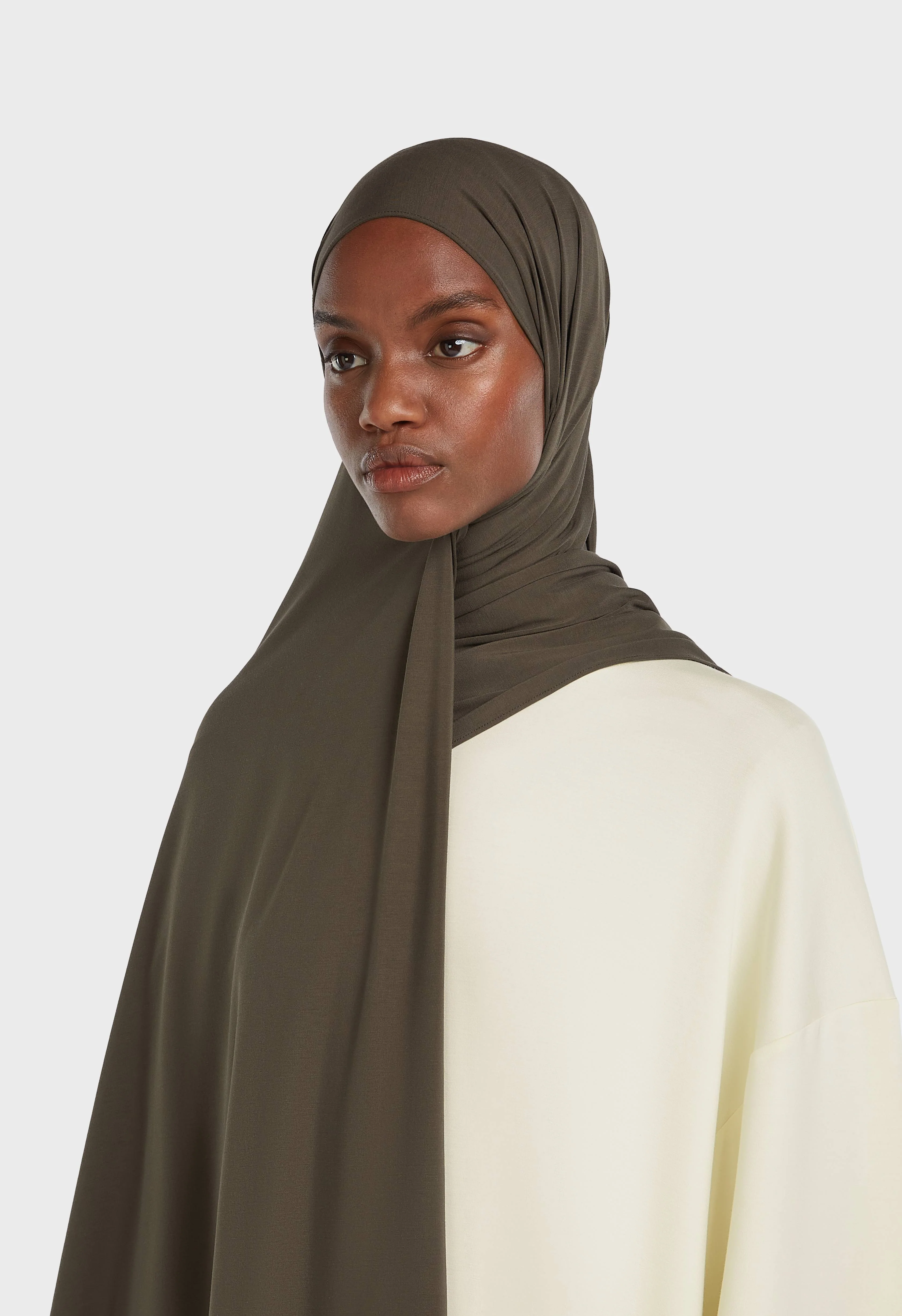 Bamboo Jersey Scarf | Deep Brown - Image 2