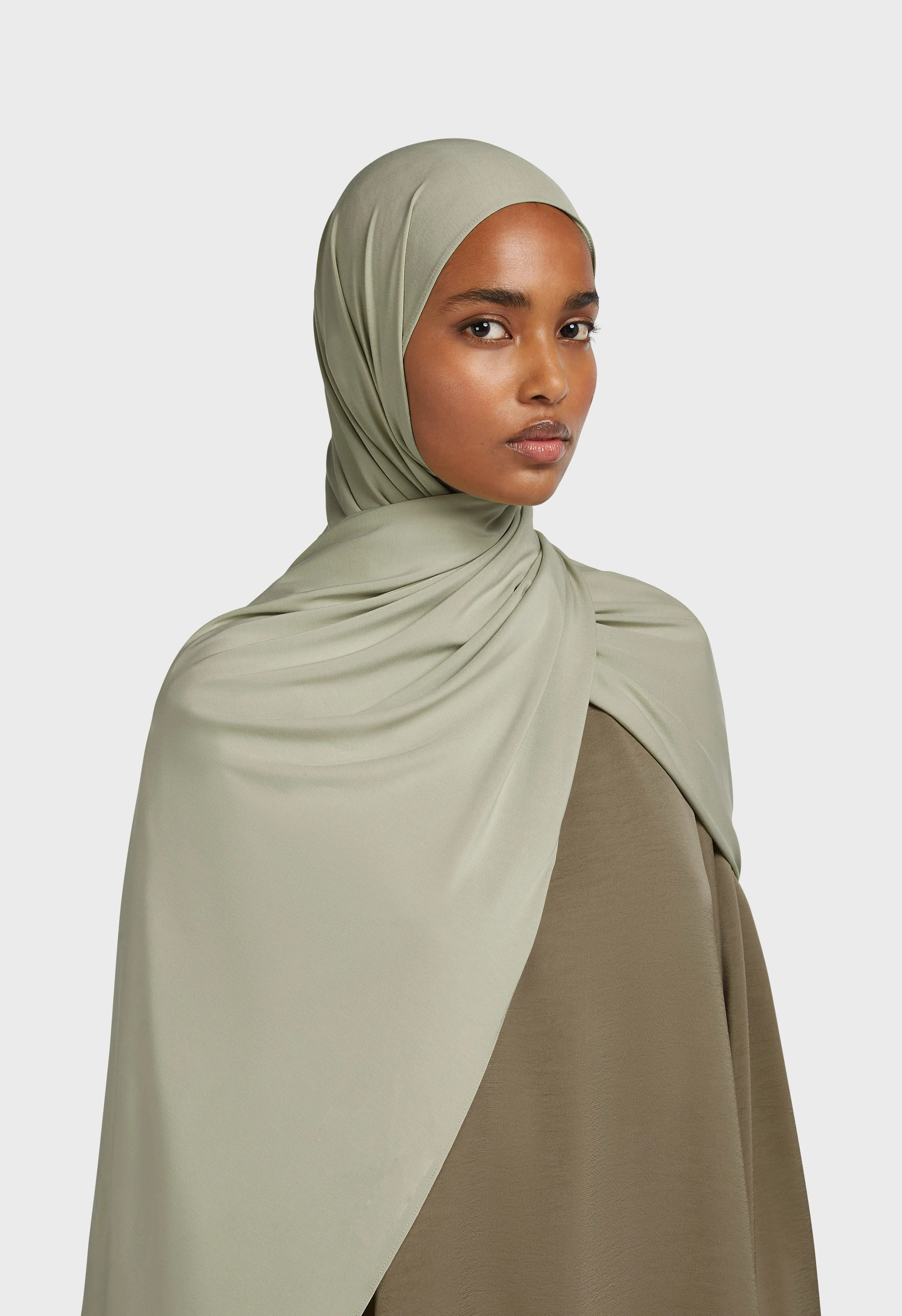 Bamboo Jersey Scarf | Moss Gray - Image 3