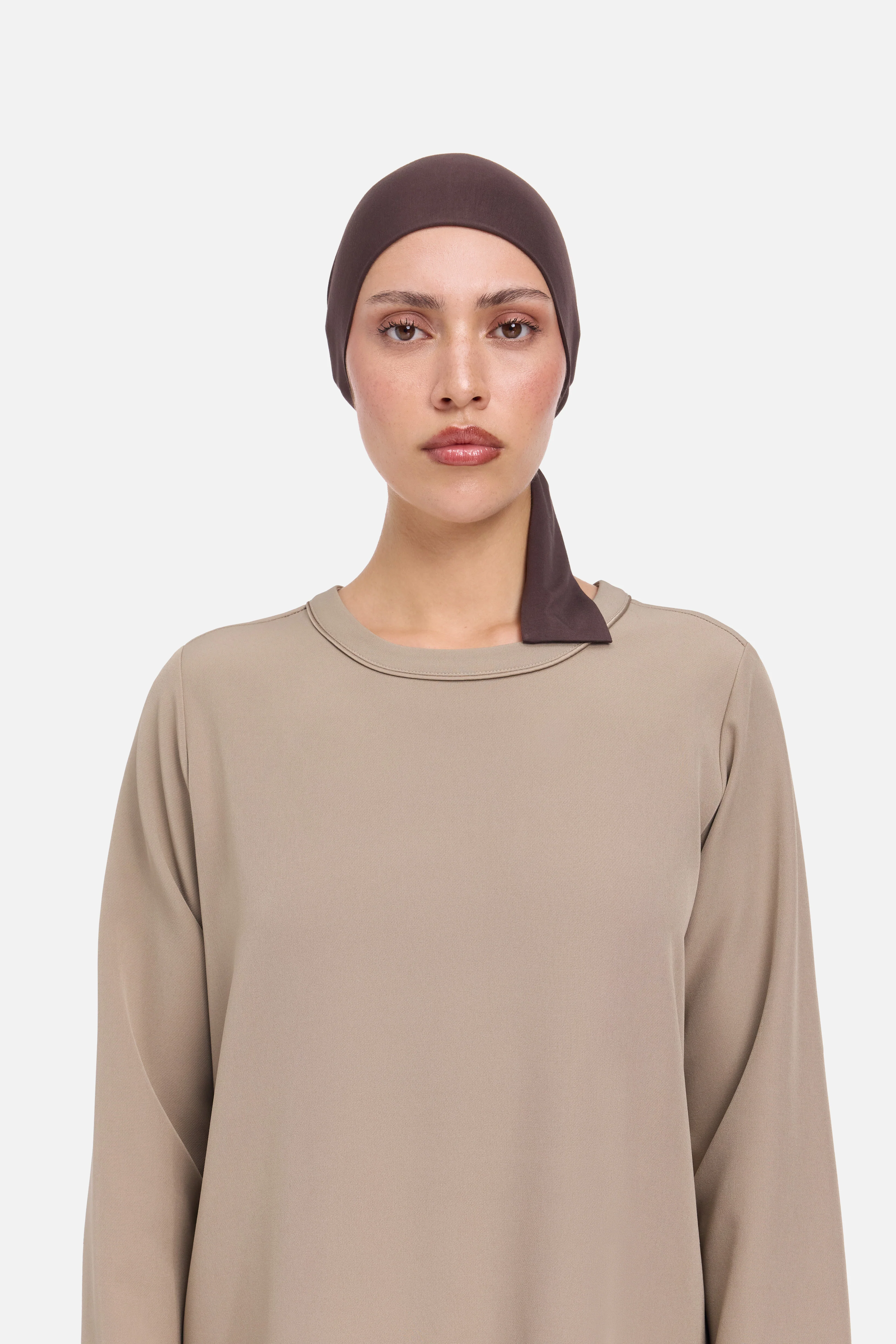 Bamboo Tied Underscarf | Dark Brown