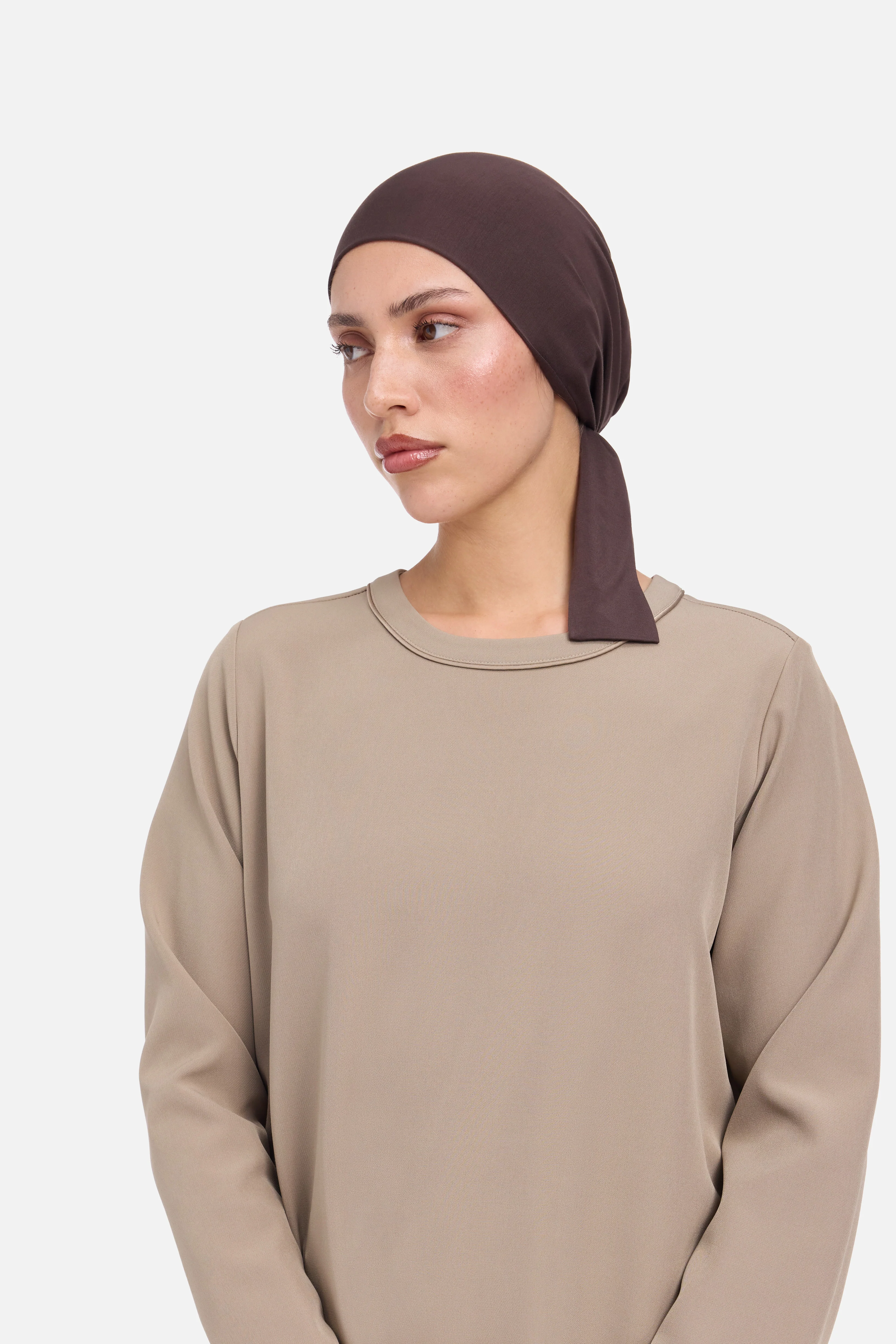 Bamboo Tied Underscarf | Dark Brown - Image 2