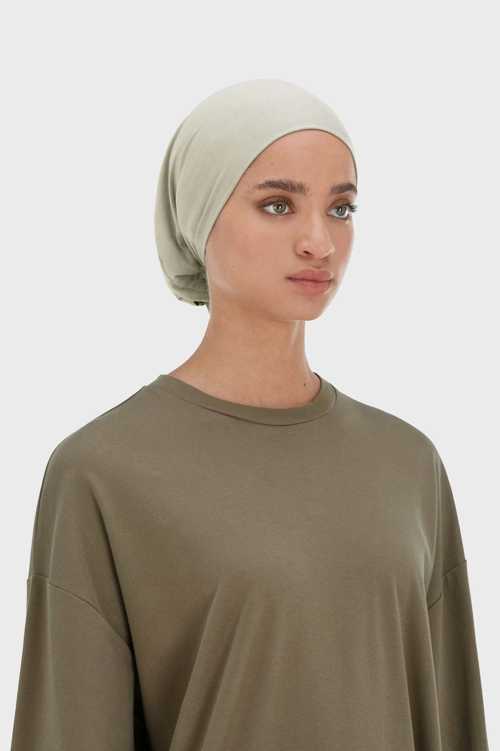 Bamboo Tied Underscarf | Moss Gray - Image 2