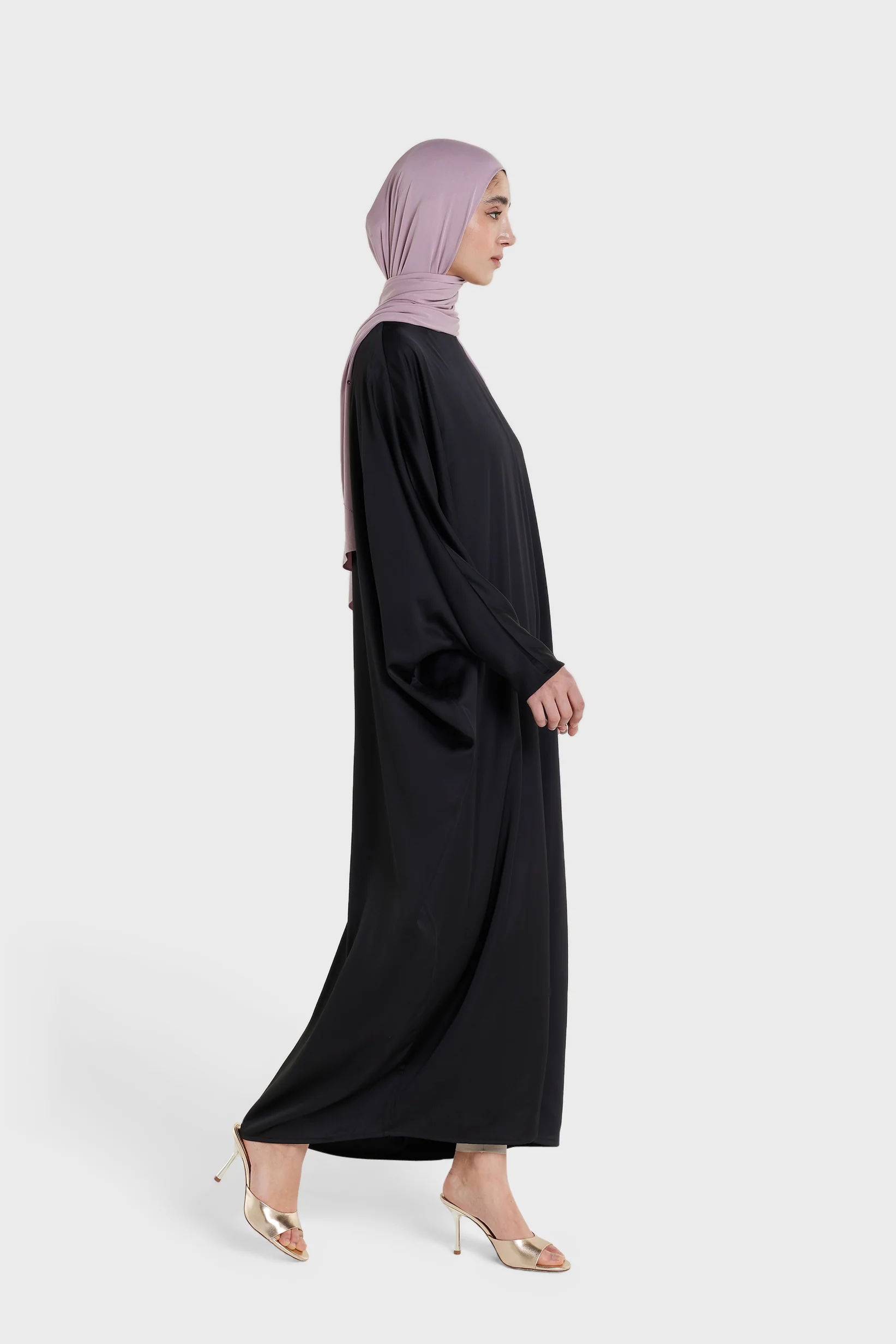 Bat Sleeve Dress | Black - Image 2