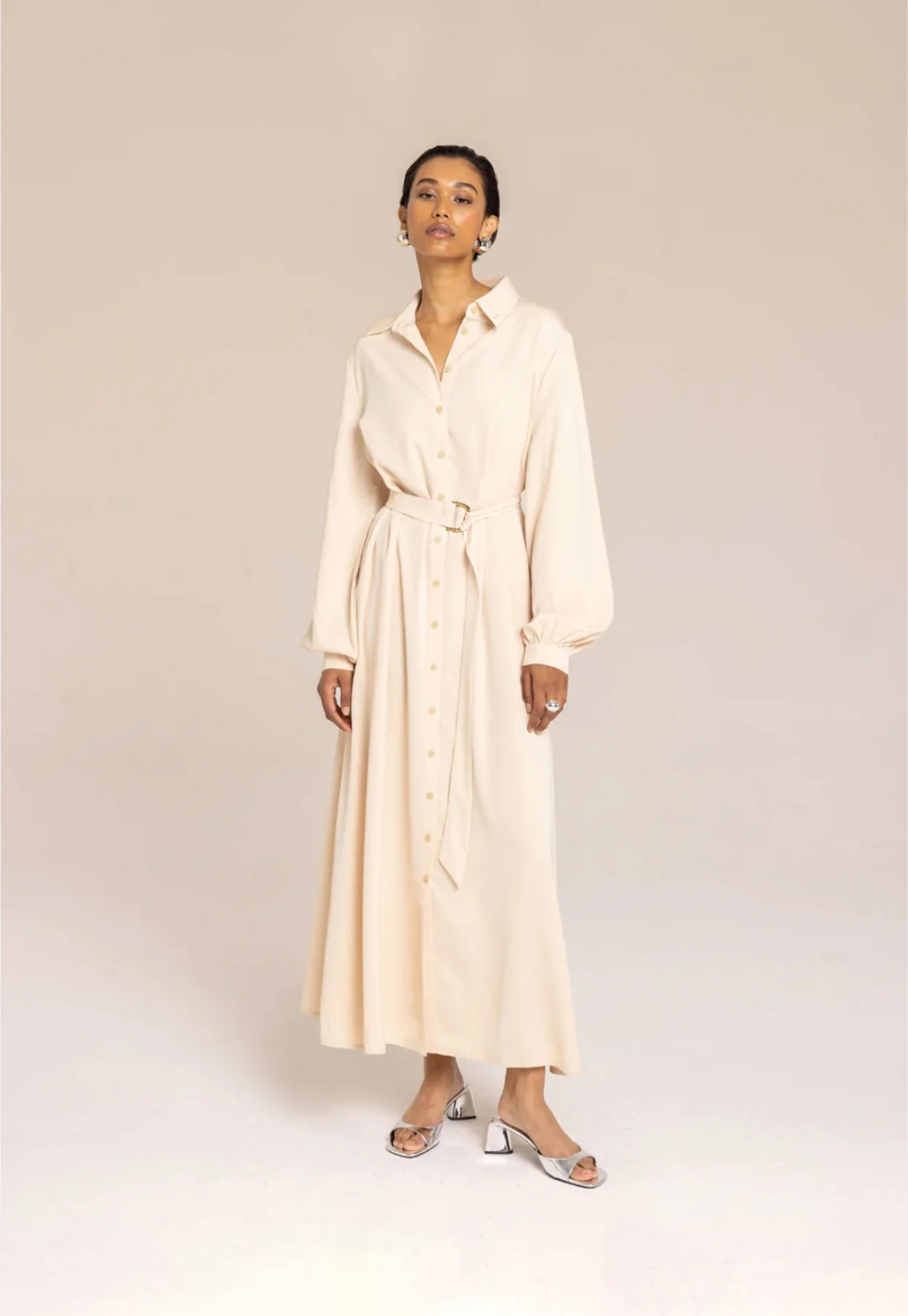 Belted Dress | Nude