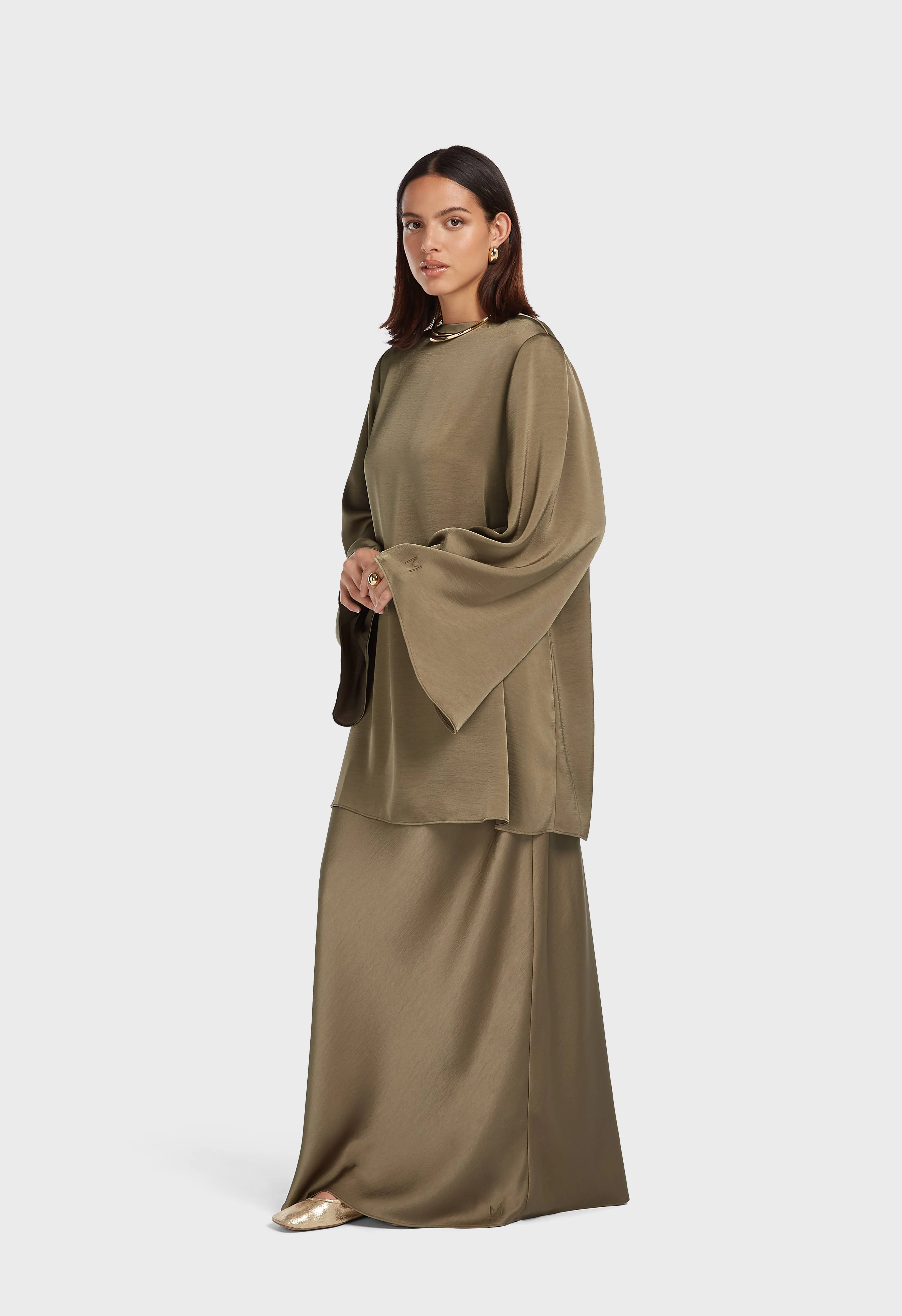 Bias Cut Skirt | Desert Brown - Image 2