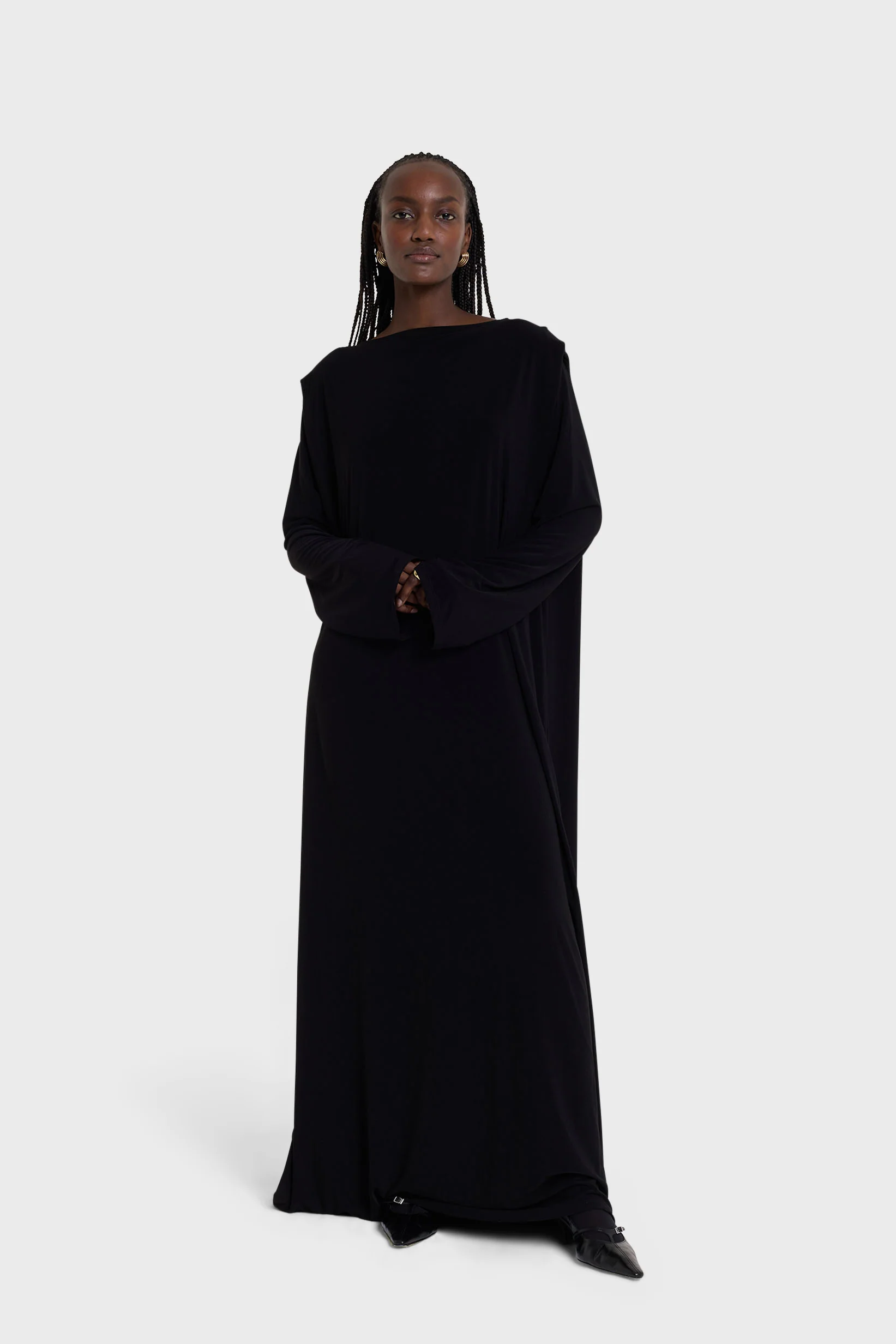 Boat Neck Dress | Black - Image 2