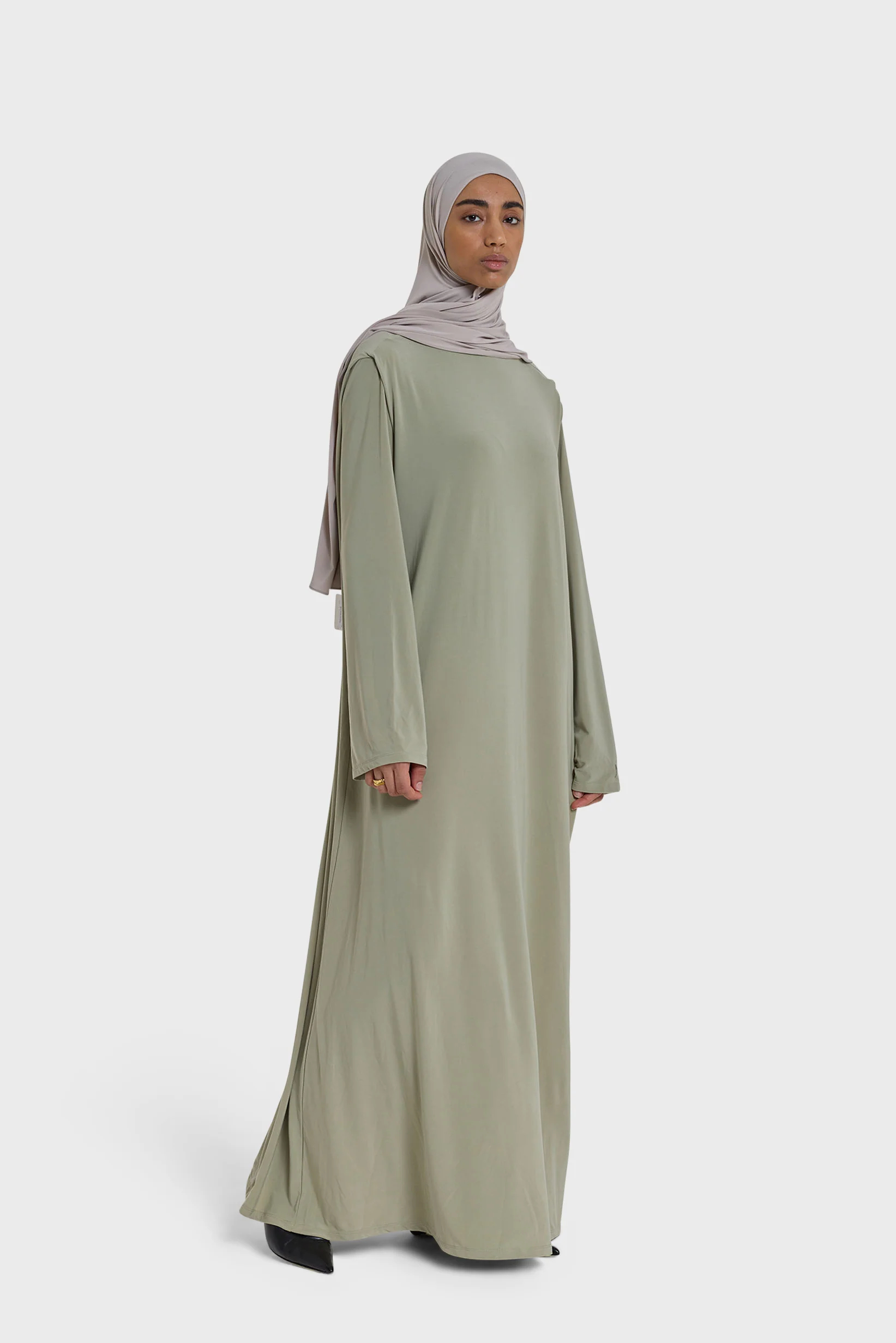 Boat Neck Dress | Sage