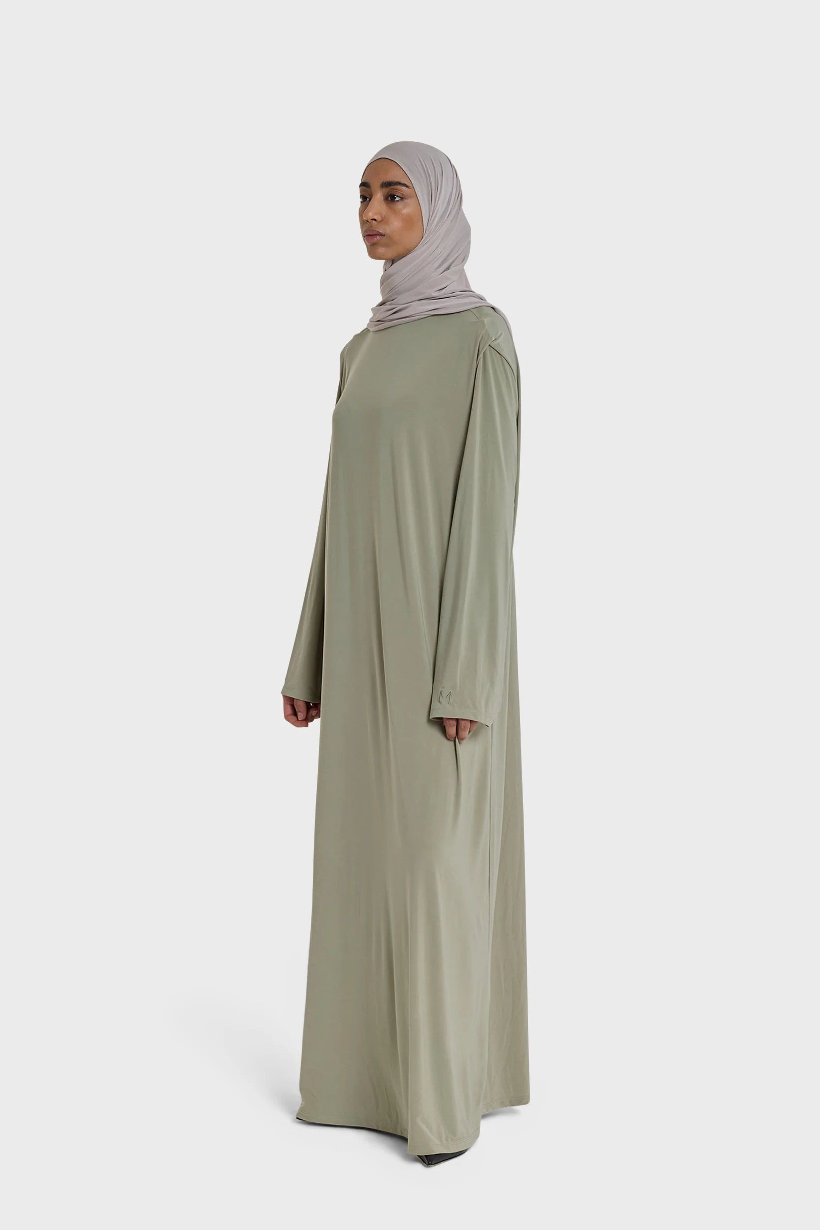 Boat Neck Dress | Sage - Image 2