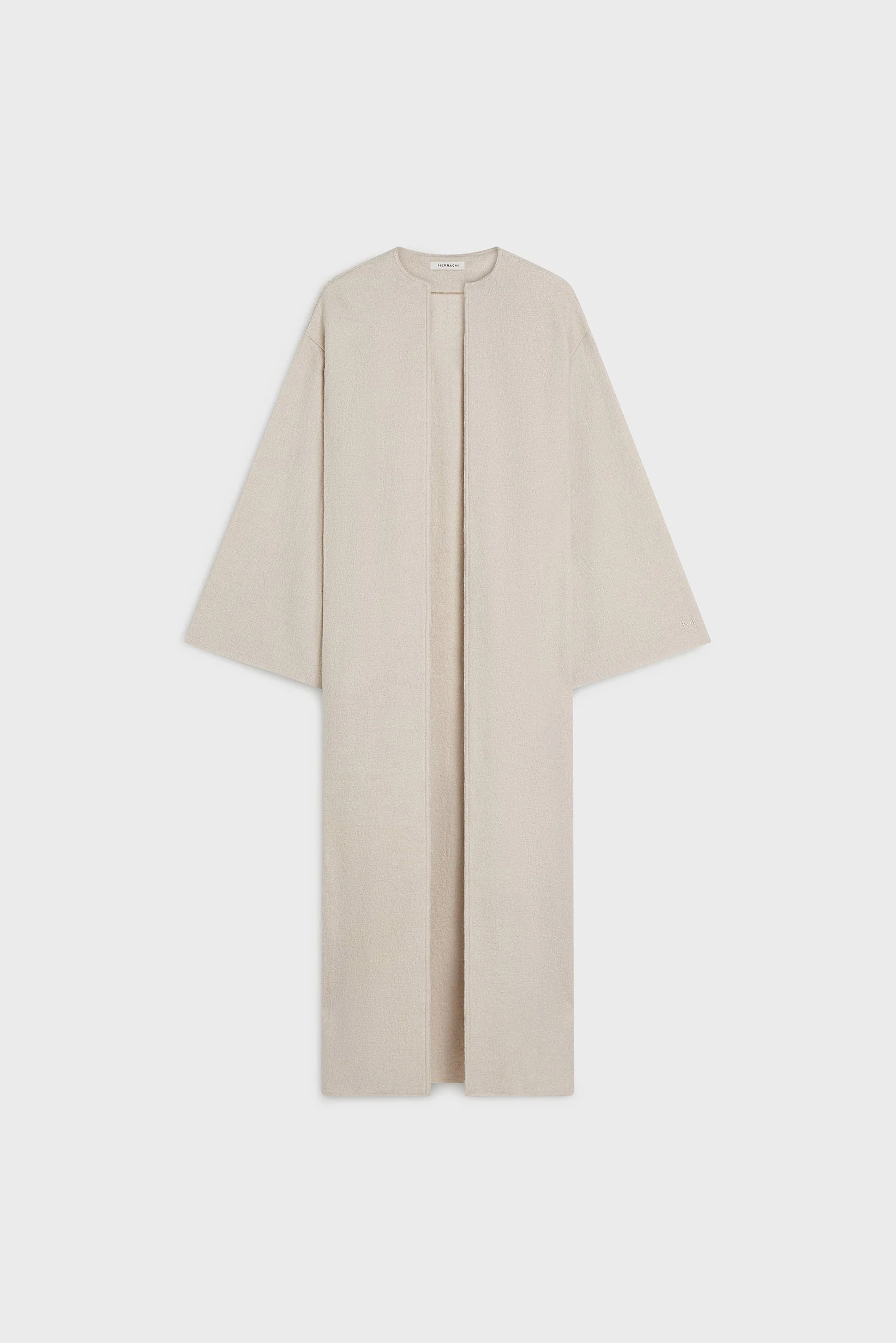 Boiled Wool Abaya | Soft Taupe - Image 3