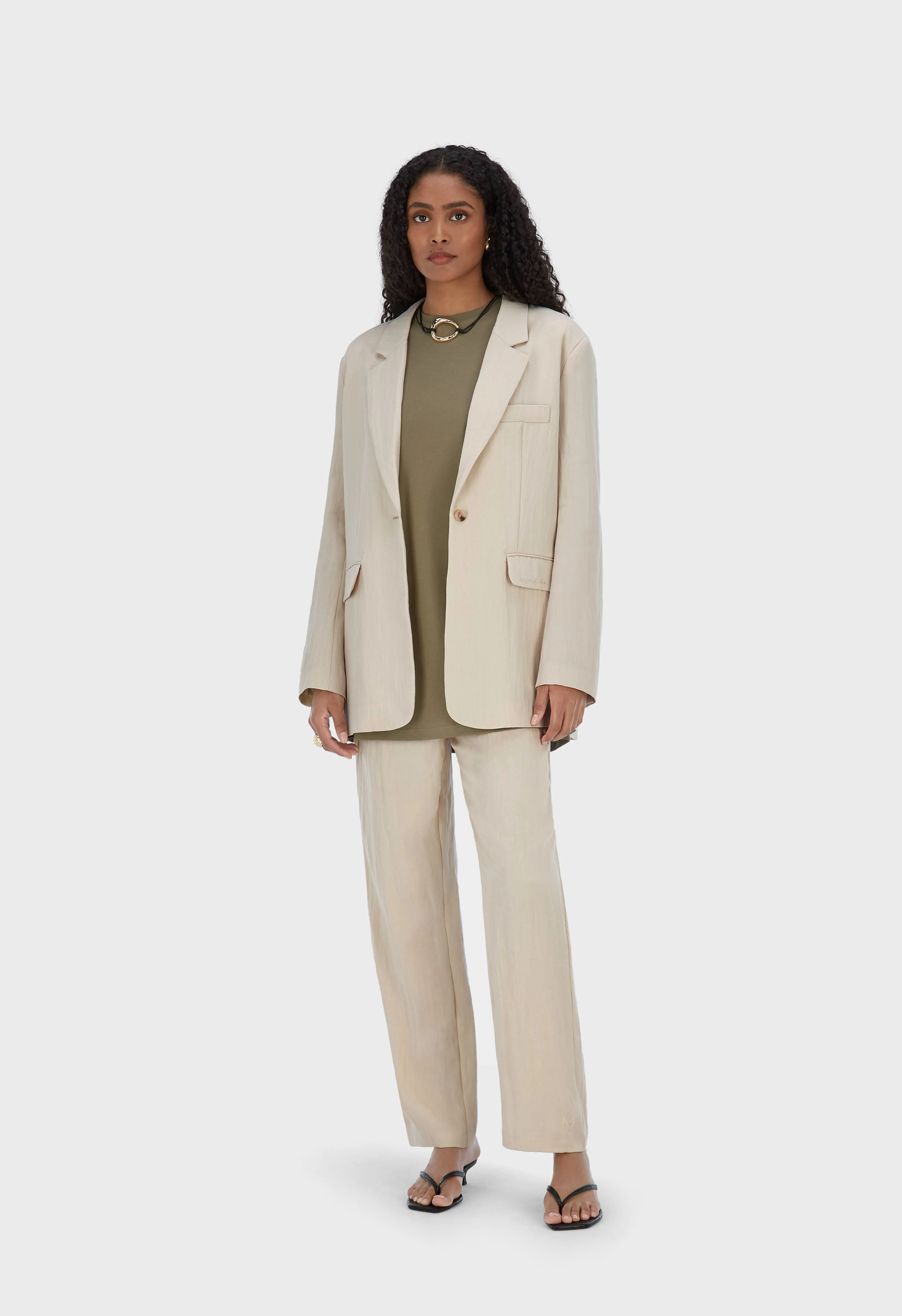 Box Fit Blazer | Sand