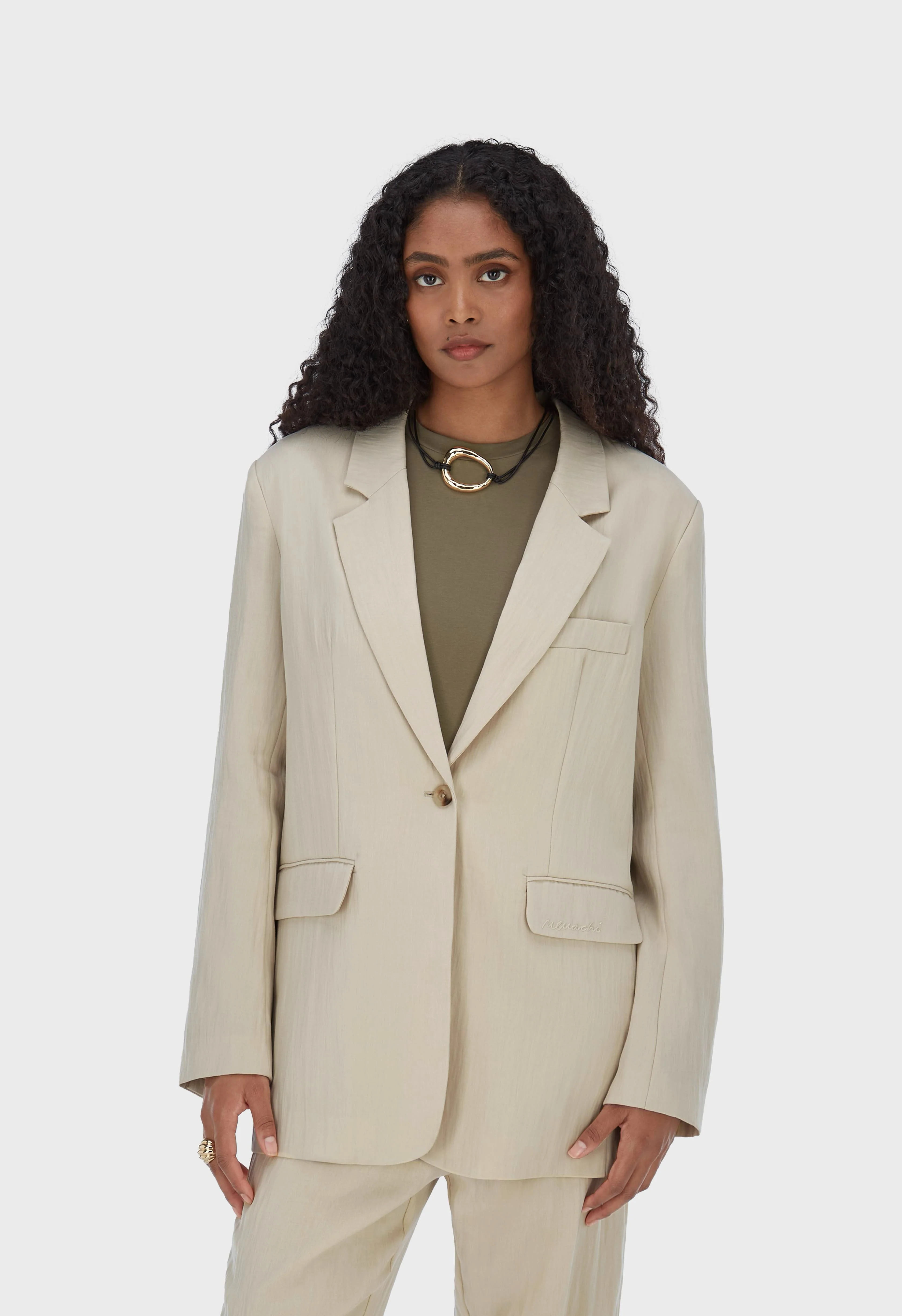 Box Fit Blazer | Sand - Image 3