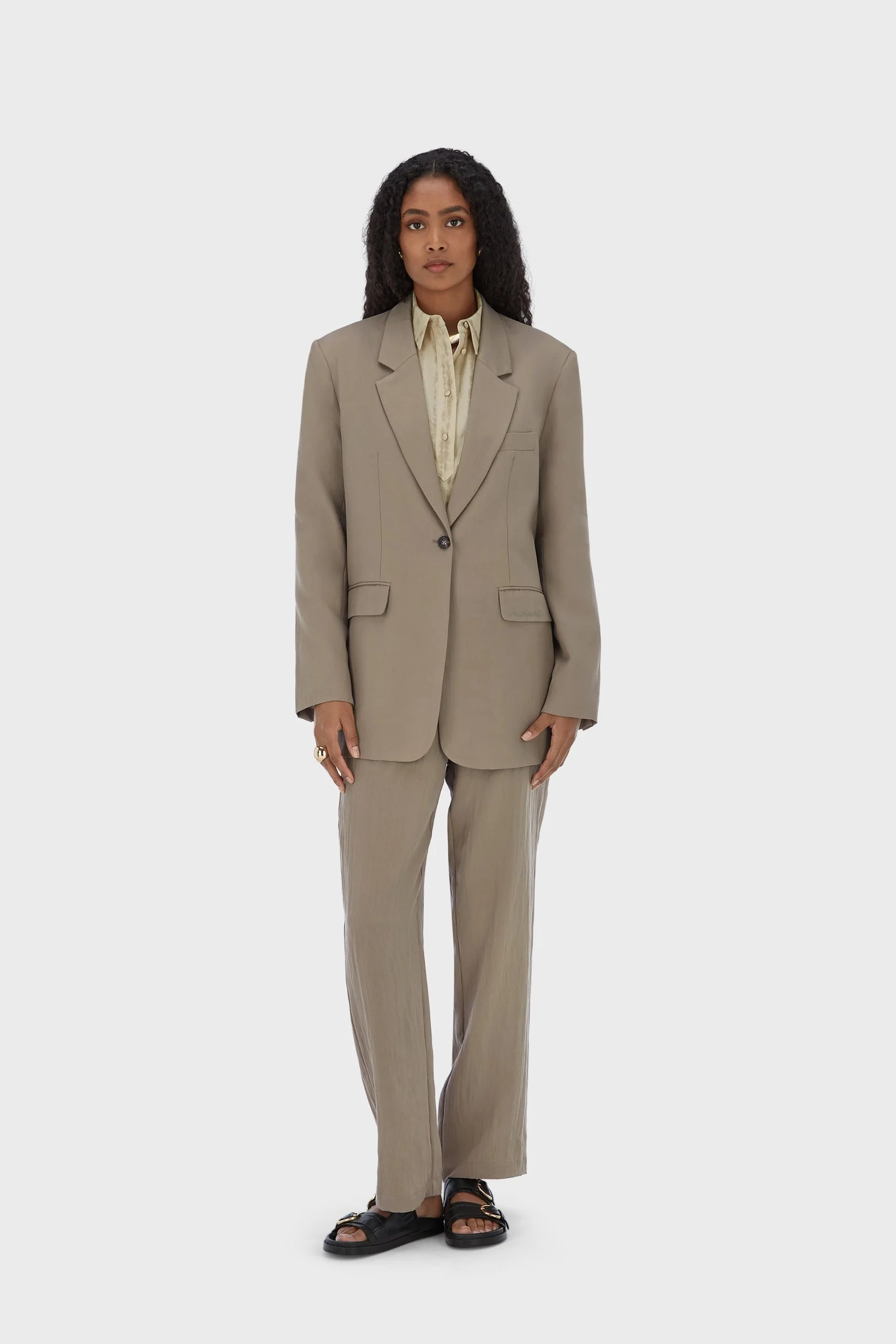Box Fit Blazer | Taupe