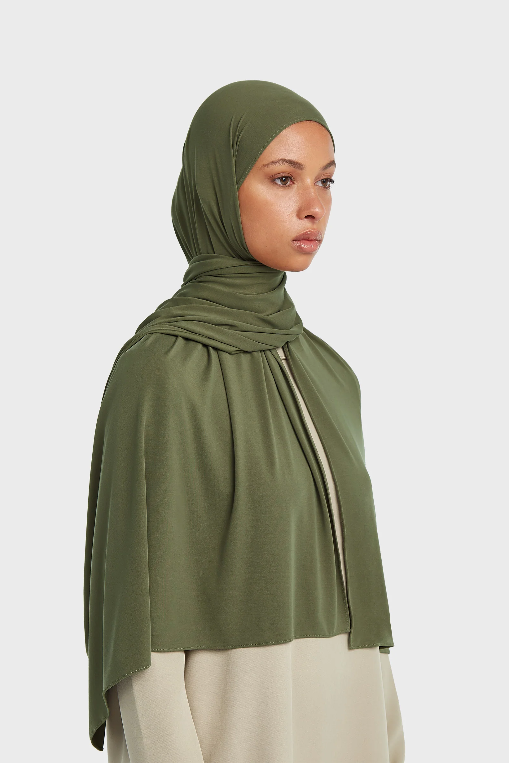 Breathable Jersey Scarf | Dusty Olive - Image 2