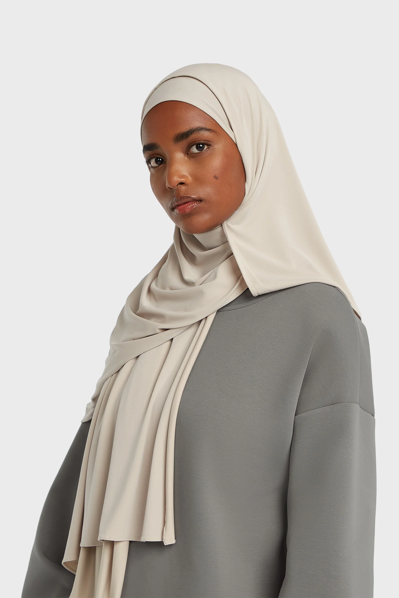 Breathable Jersey Scarf | Soft Taupe - Image 2