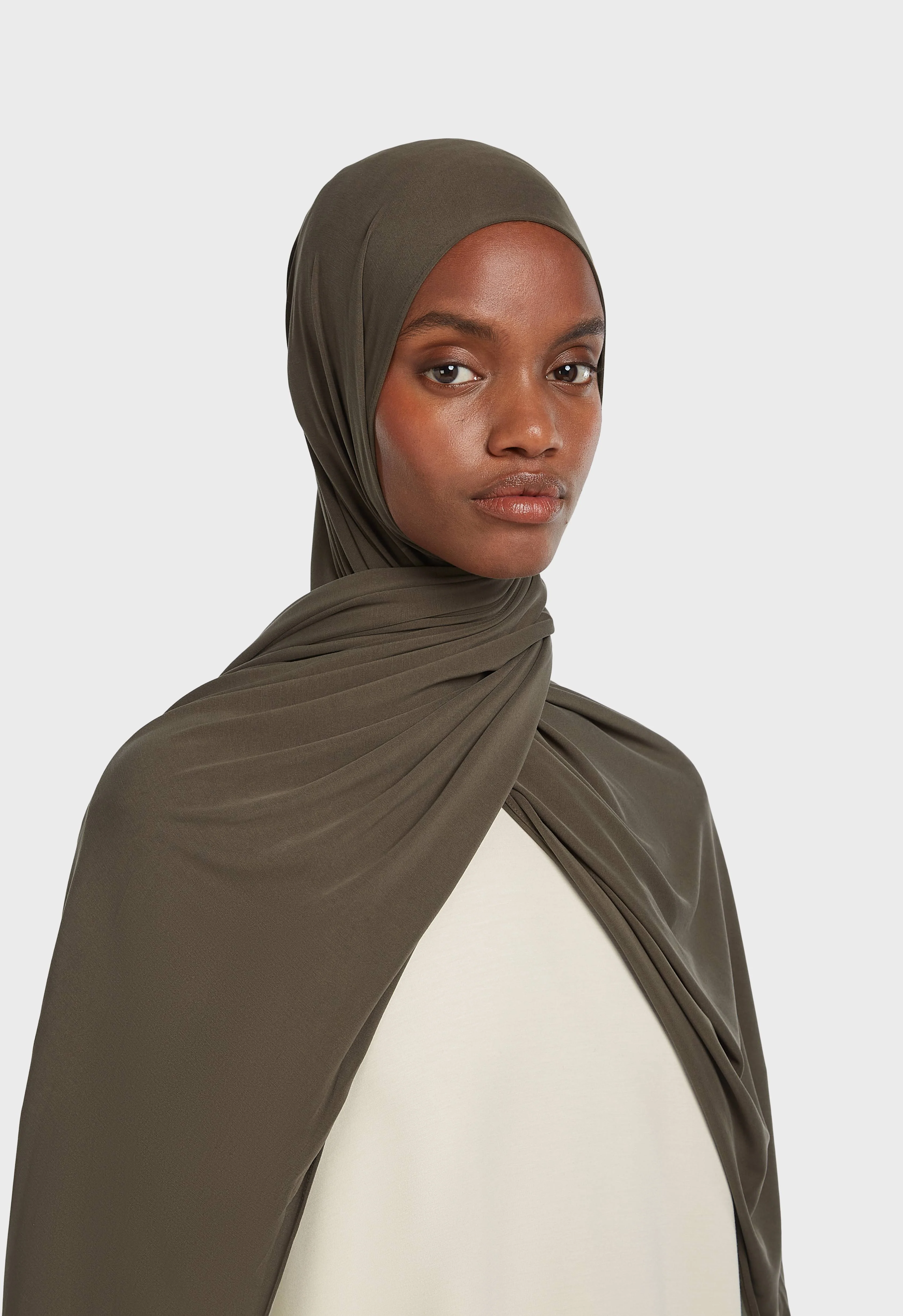 Breathable Jersey Scarf | Deep Brown - Image 2