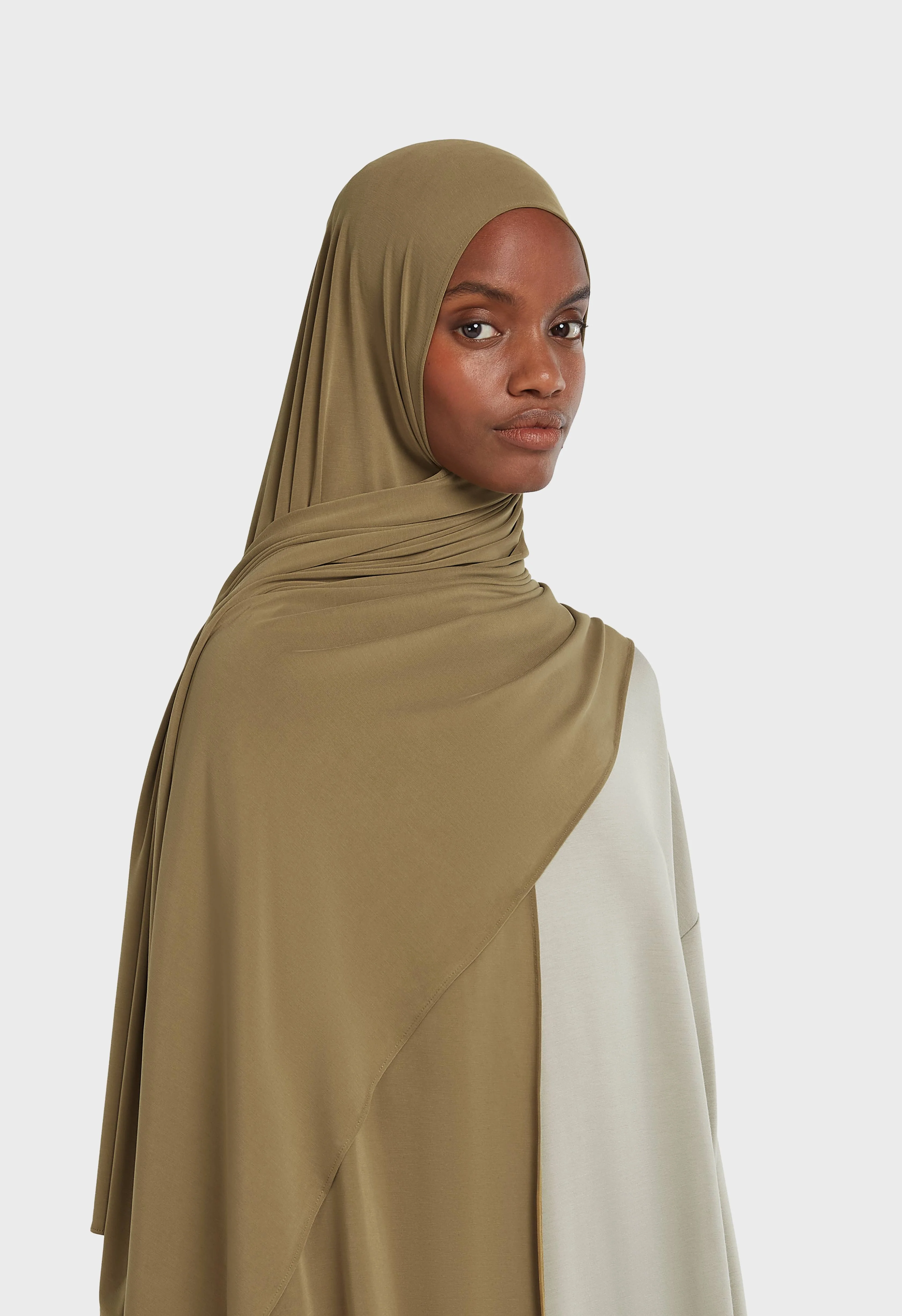 Breathable Jersey Scarf | Khaki Green - Image 2