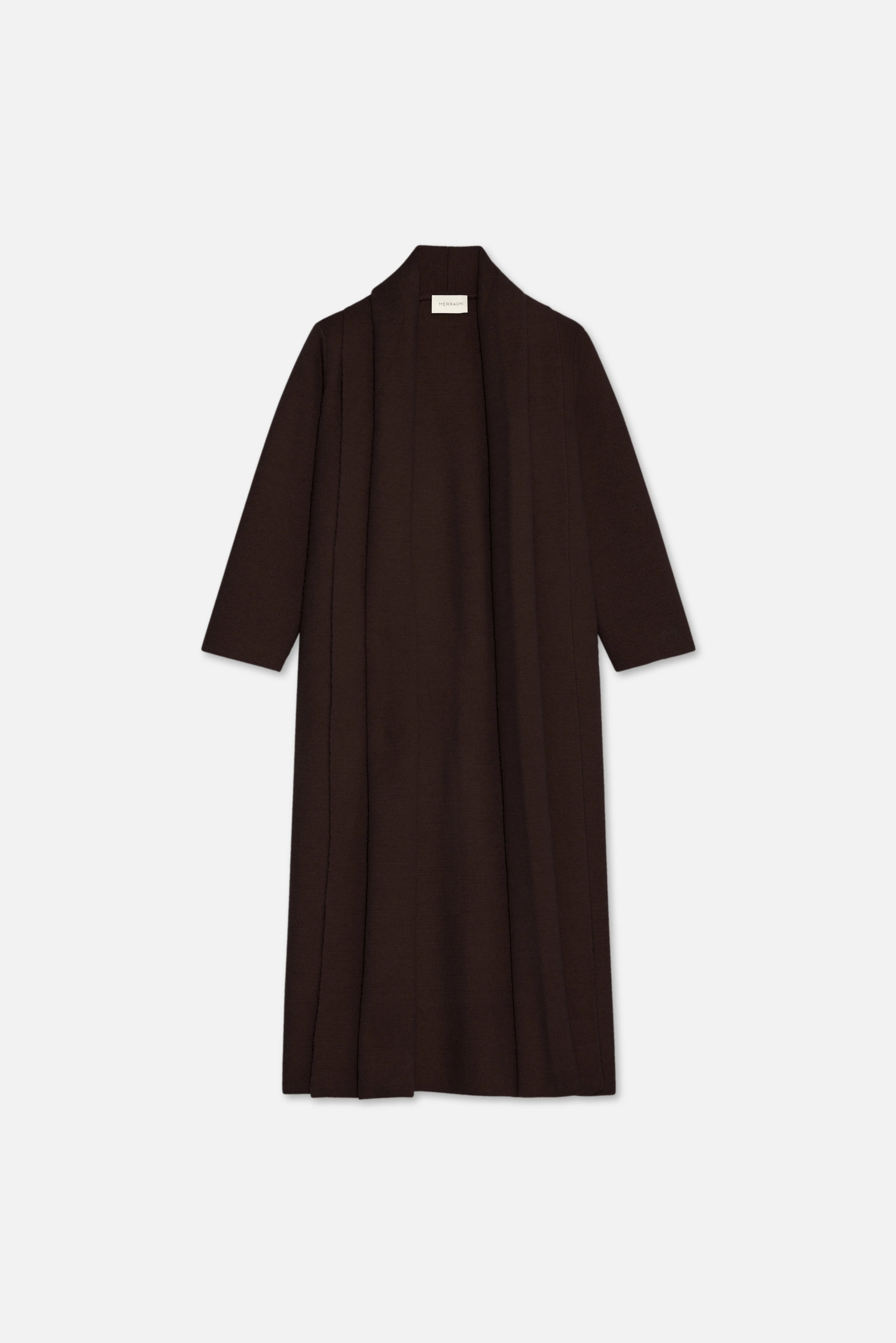 Brushed Knit Abaya | Dark Brown - Image 5