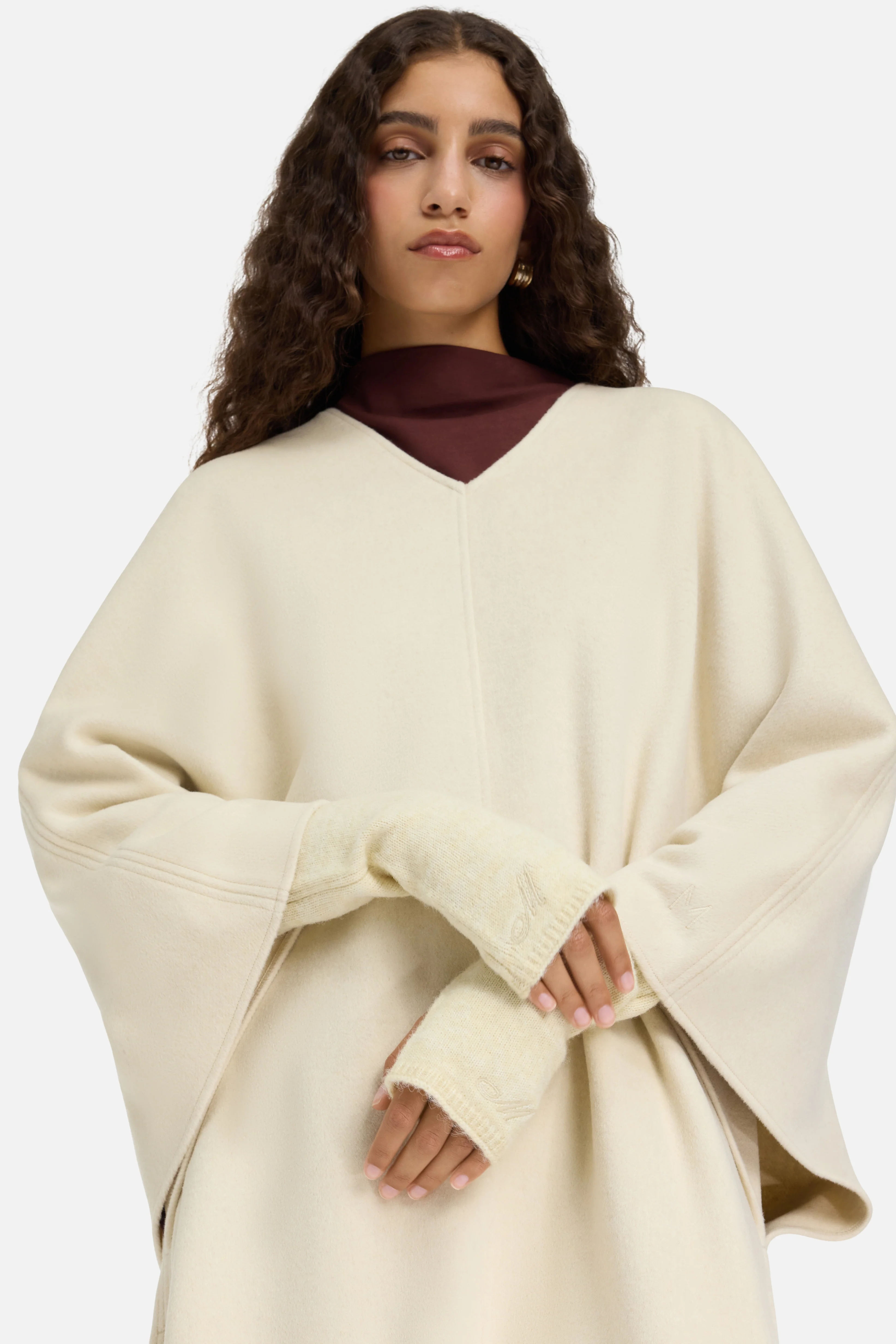 Brushed Knit Gloves | Cloud White - Image 2