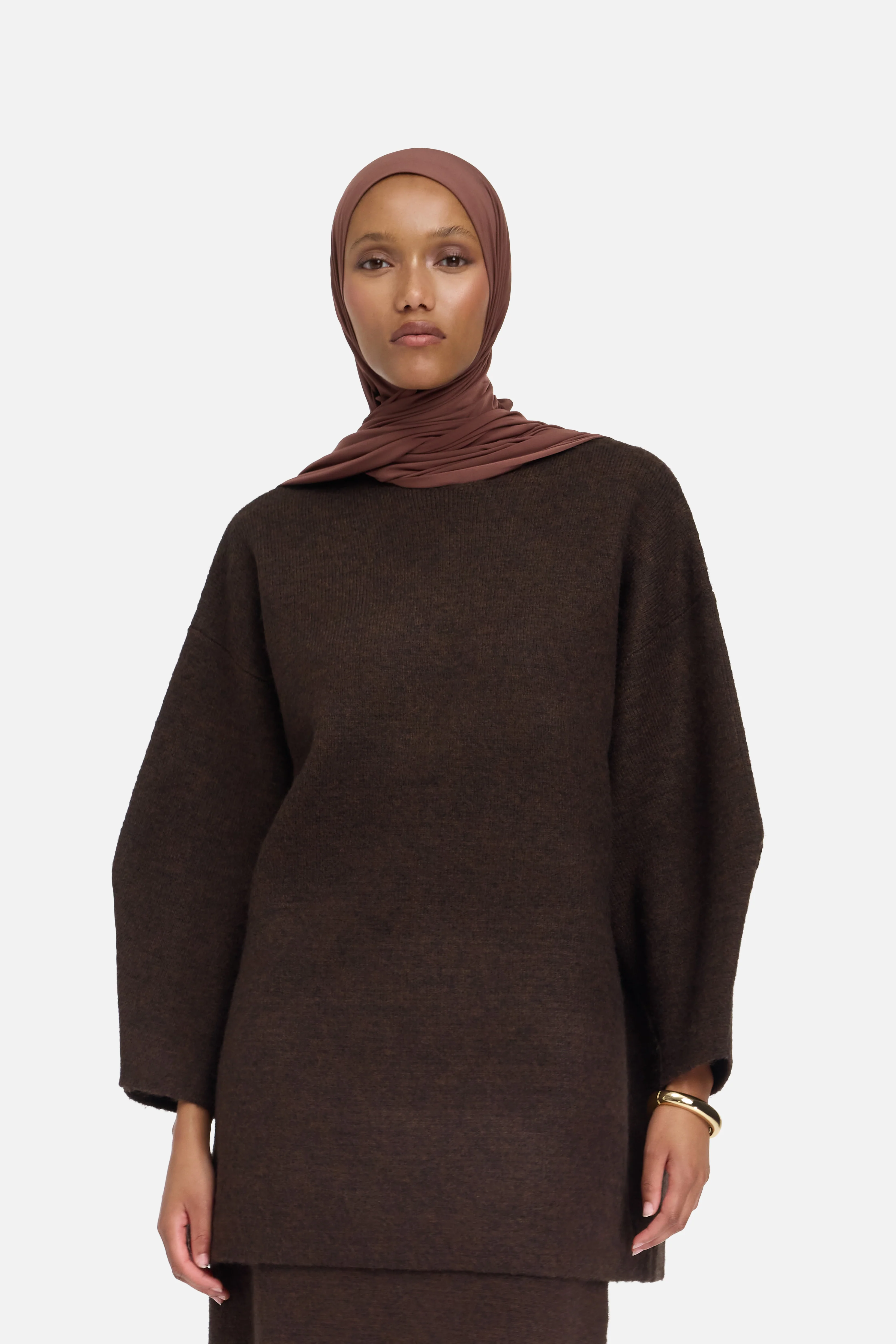 Brushed Knit Sweater | Dark Brown - Image 3