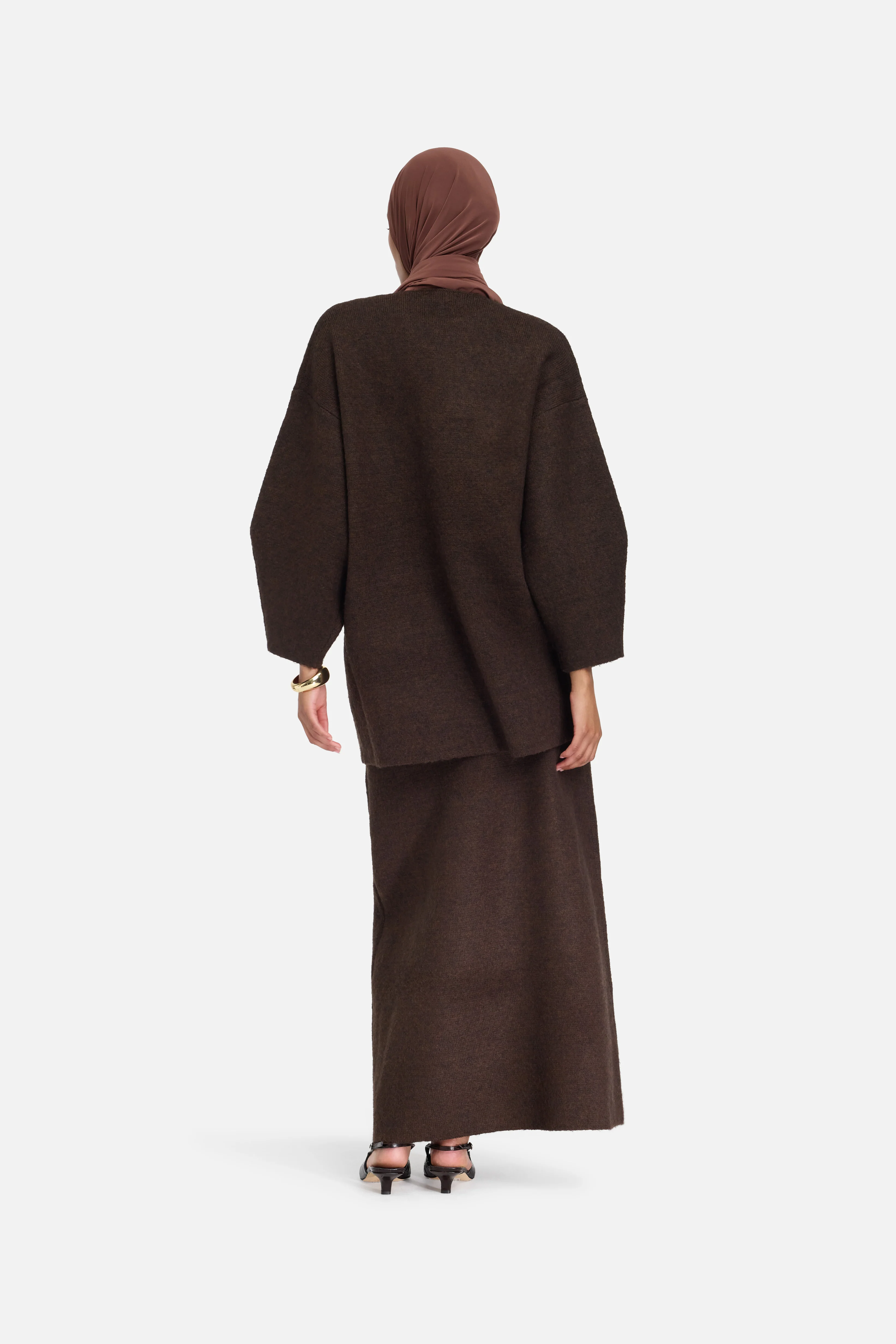 Brushed Knit Sweater | Dark Brown - Image 4