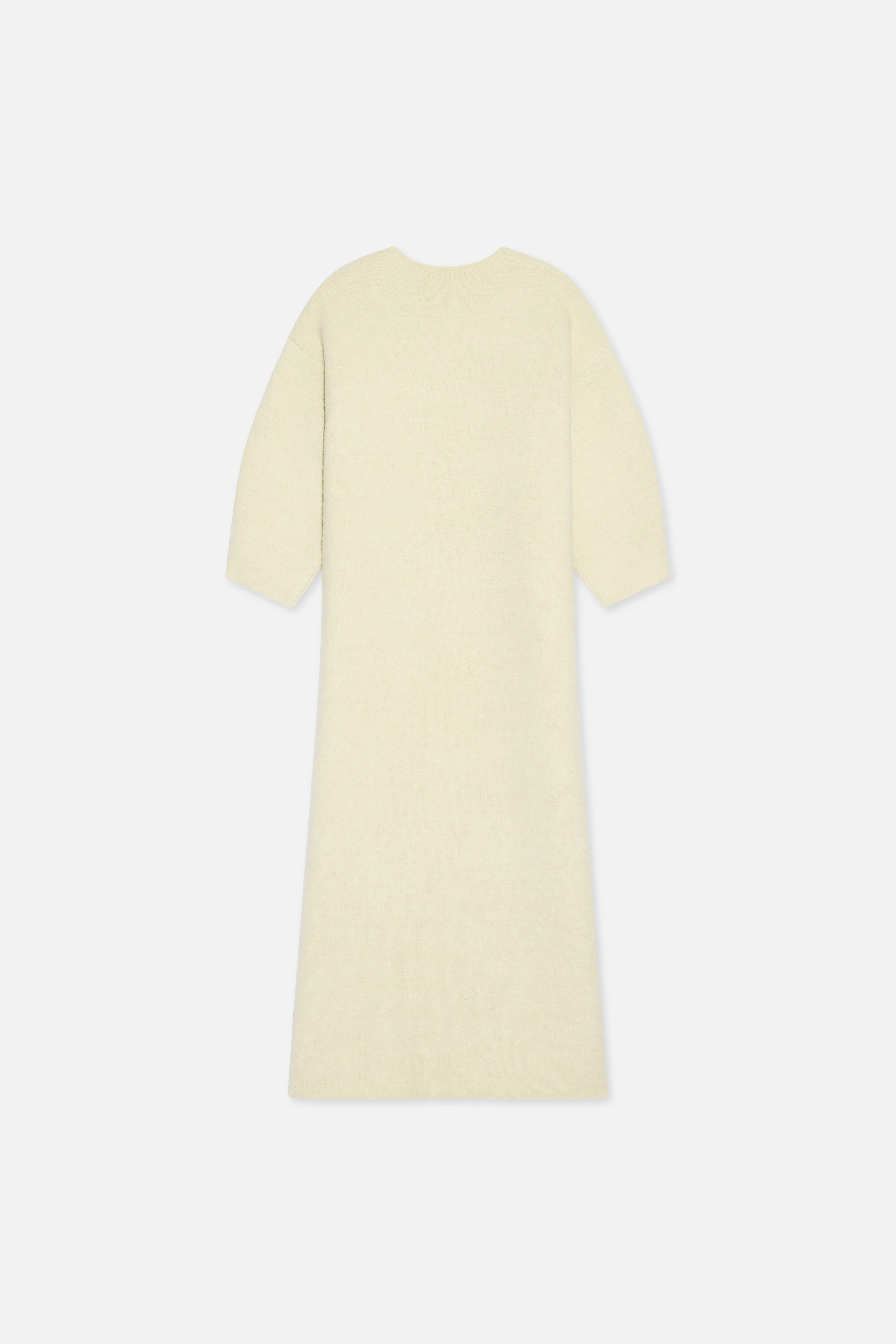 Brushed Knit V-Neck Dress | Cloud White - Image 6