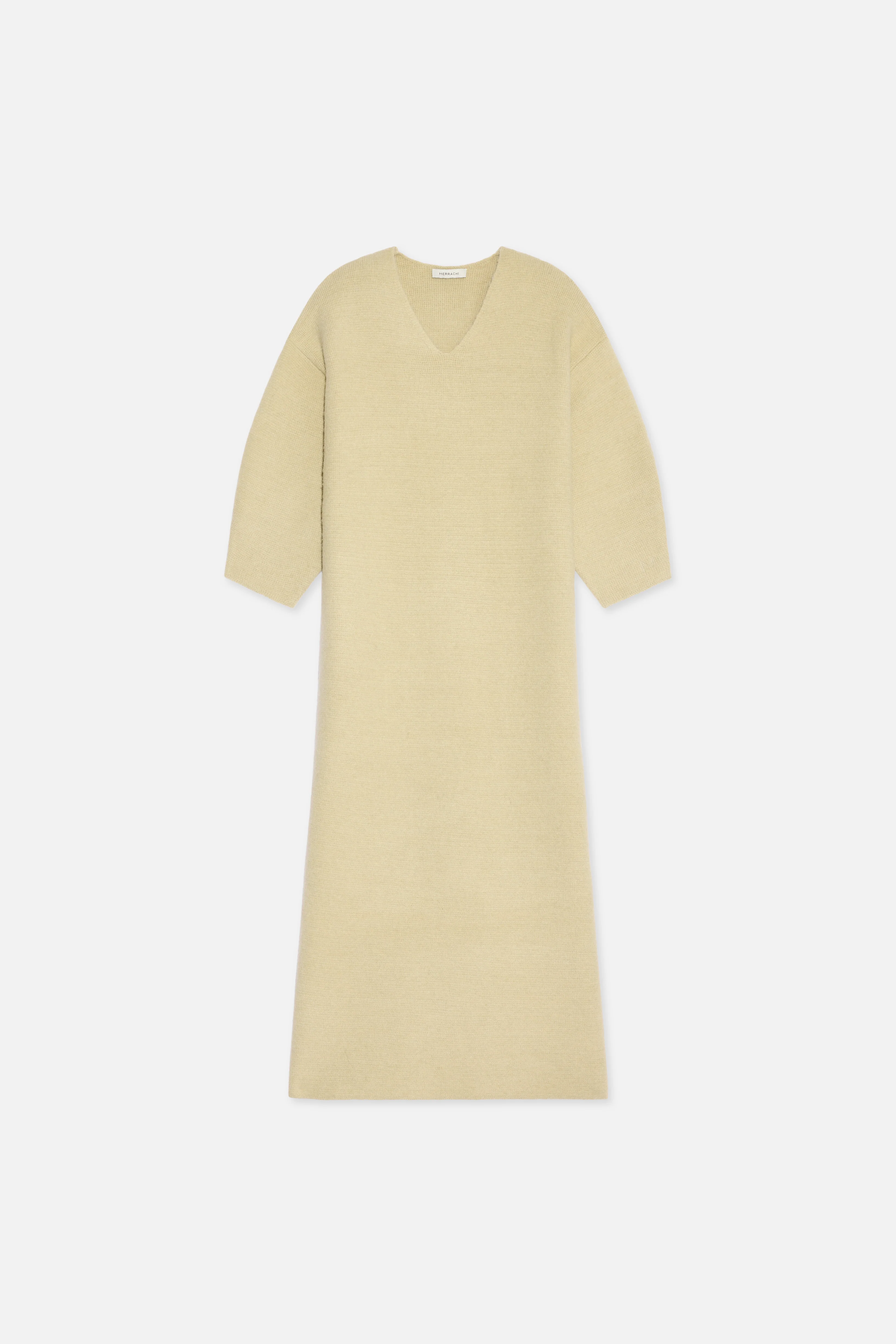 Brushed Knit V-Neck Dress | Desert Clay - Image 5