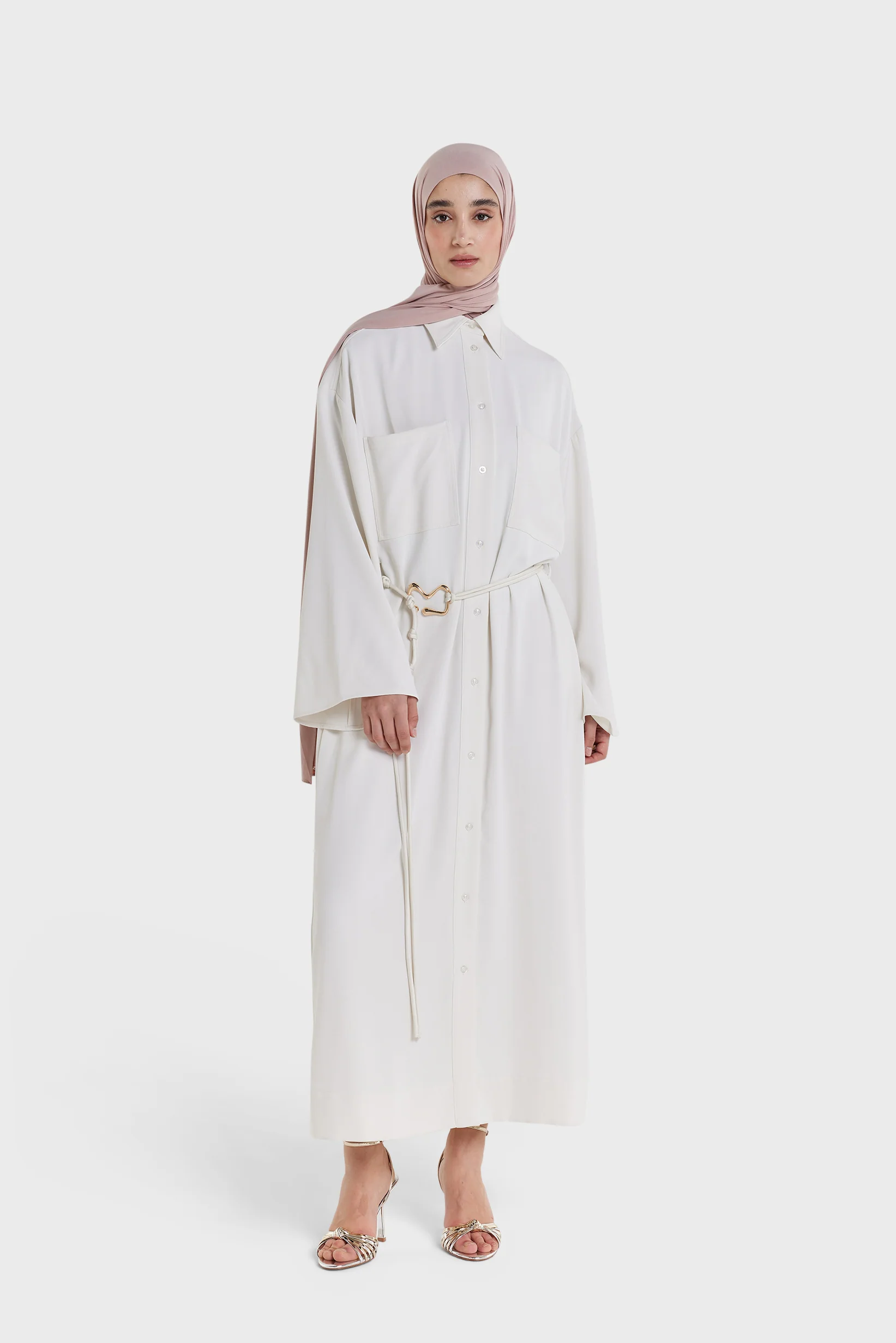 Button Up Dress | Off White