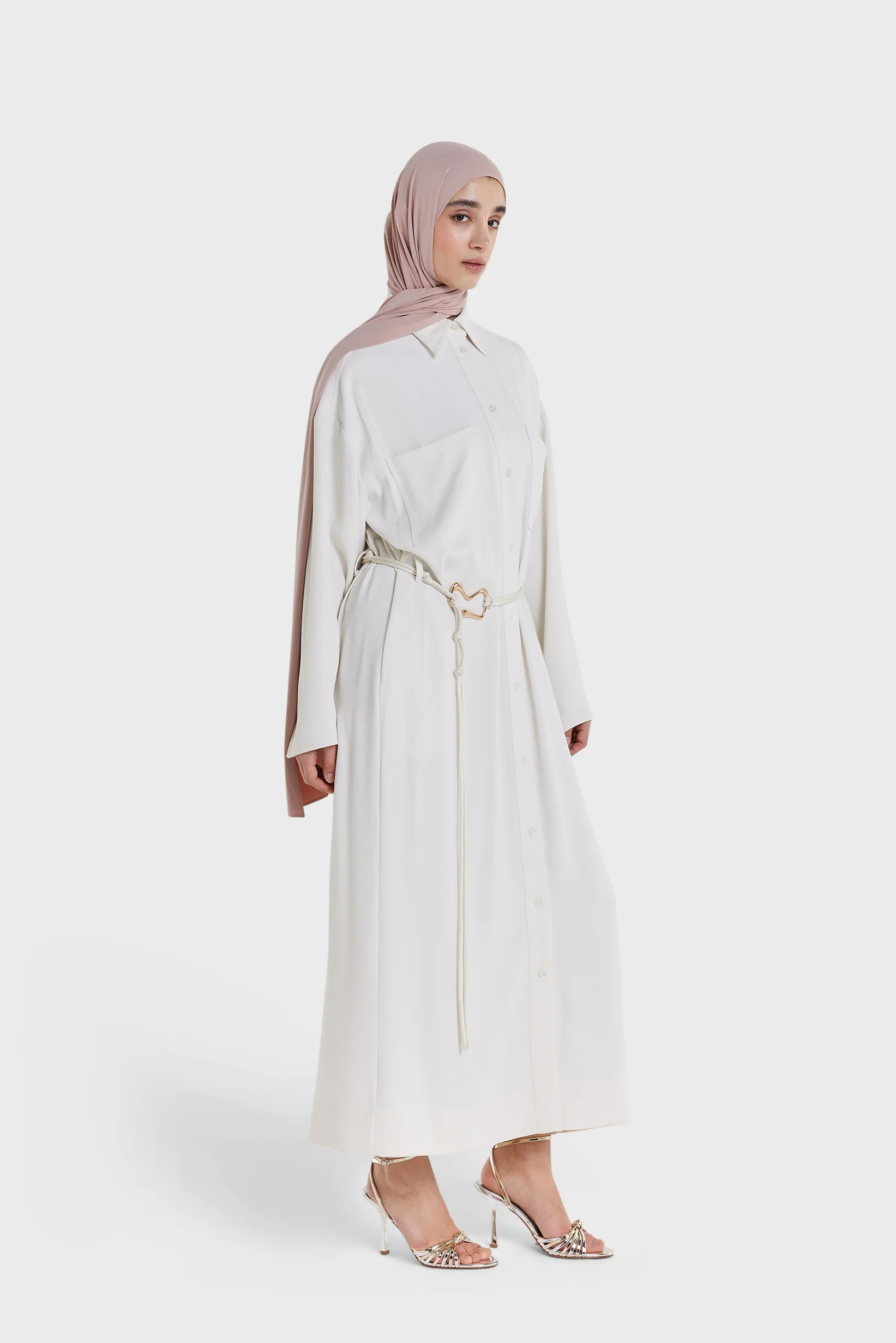 Button Up Dress | Off White - Image 2