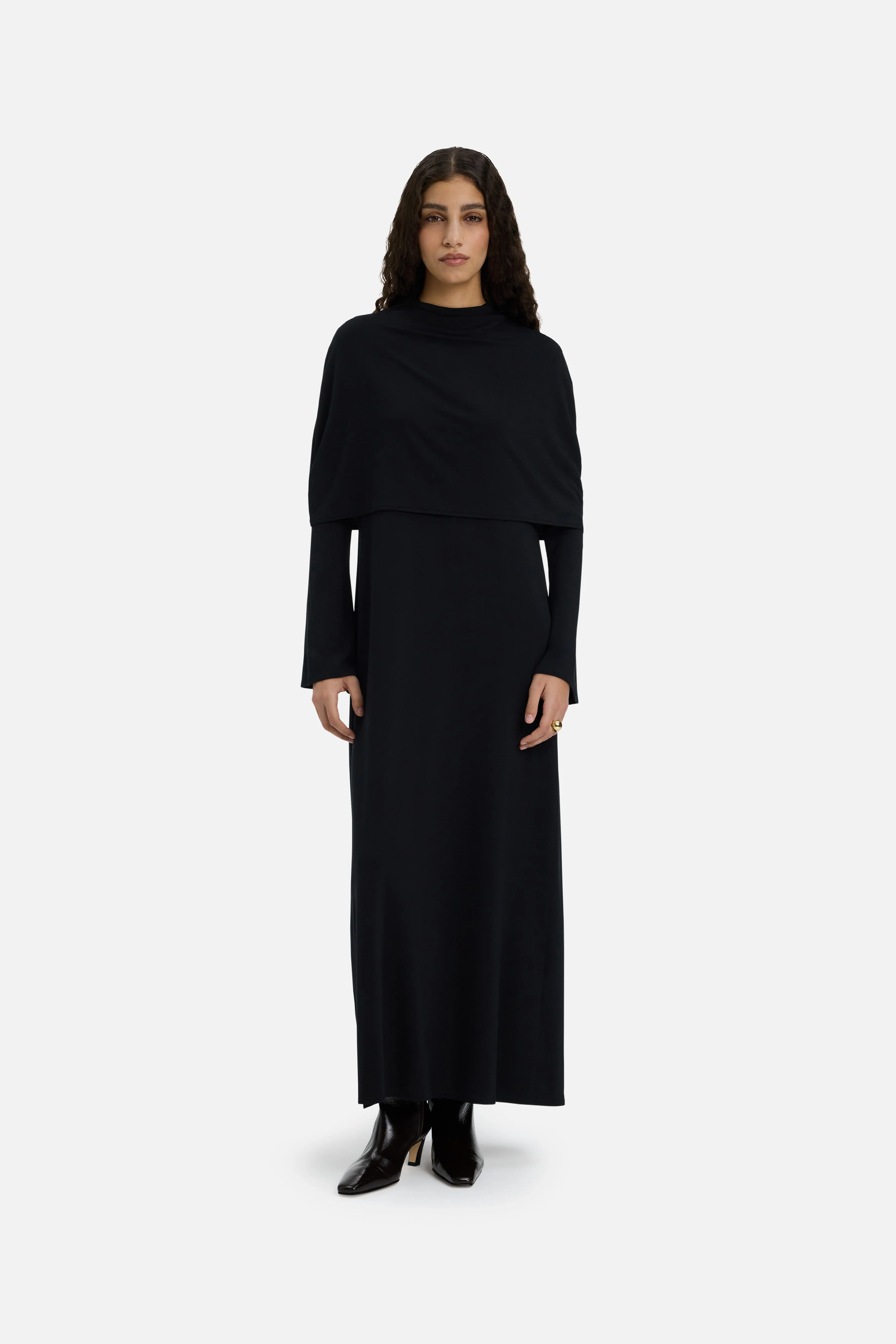 Capelet Dress | Black
