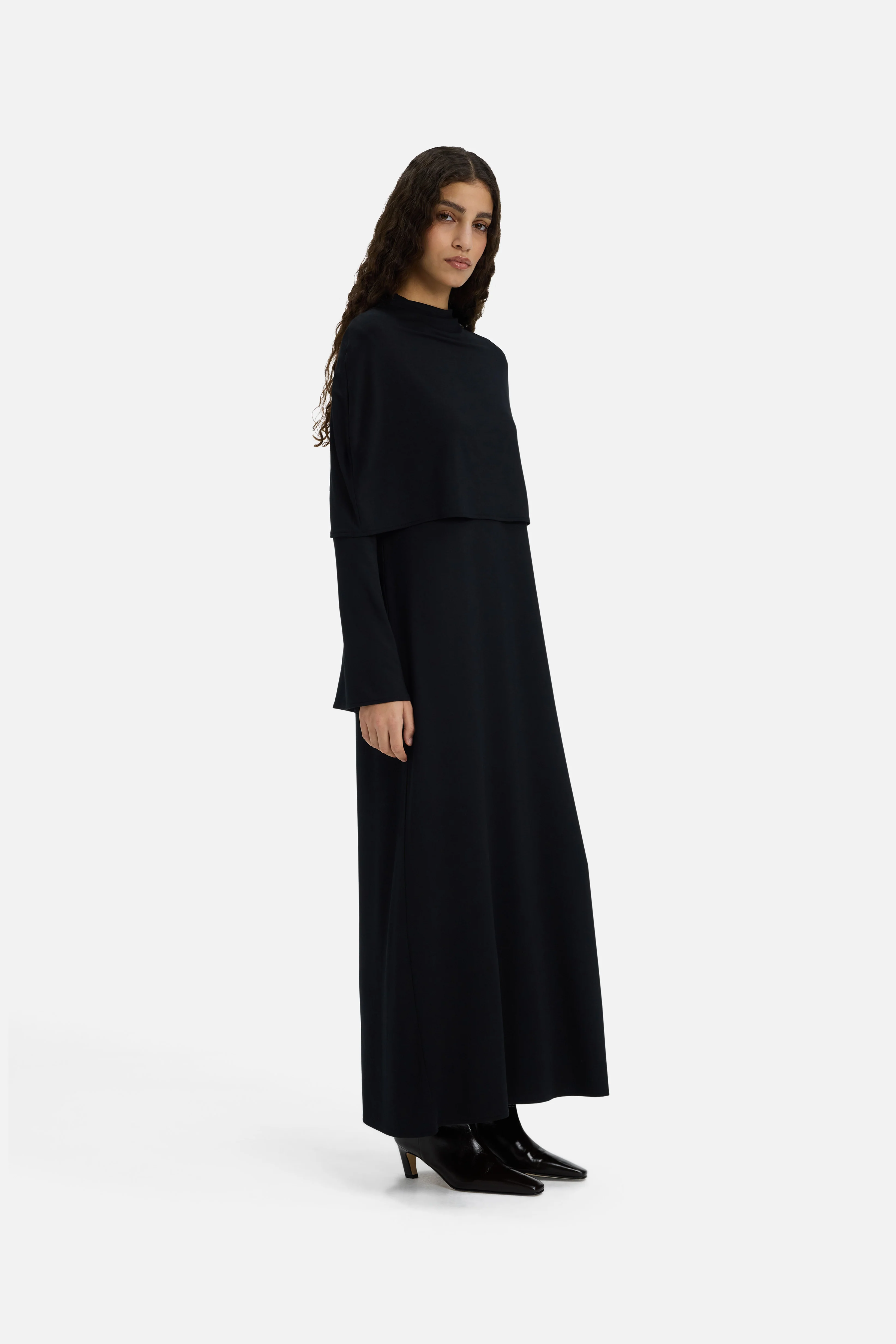 Capelet Dress | Black - Image 2