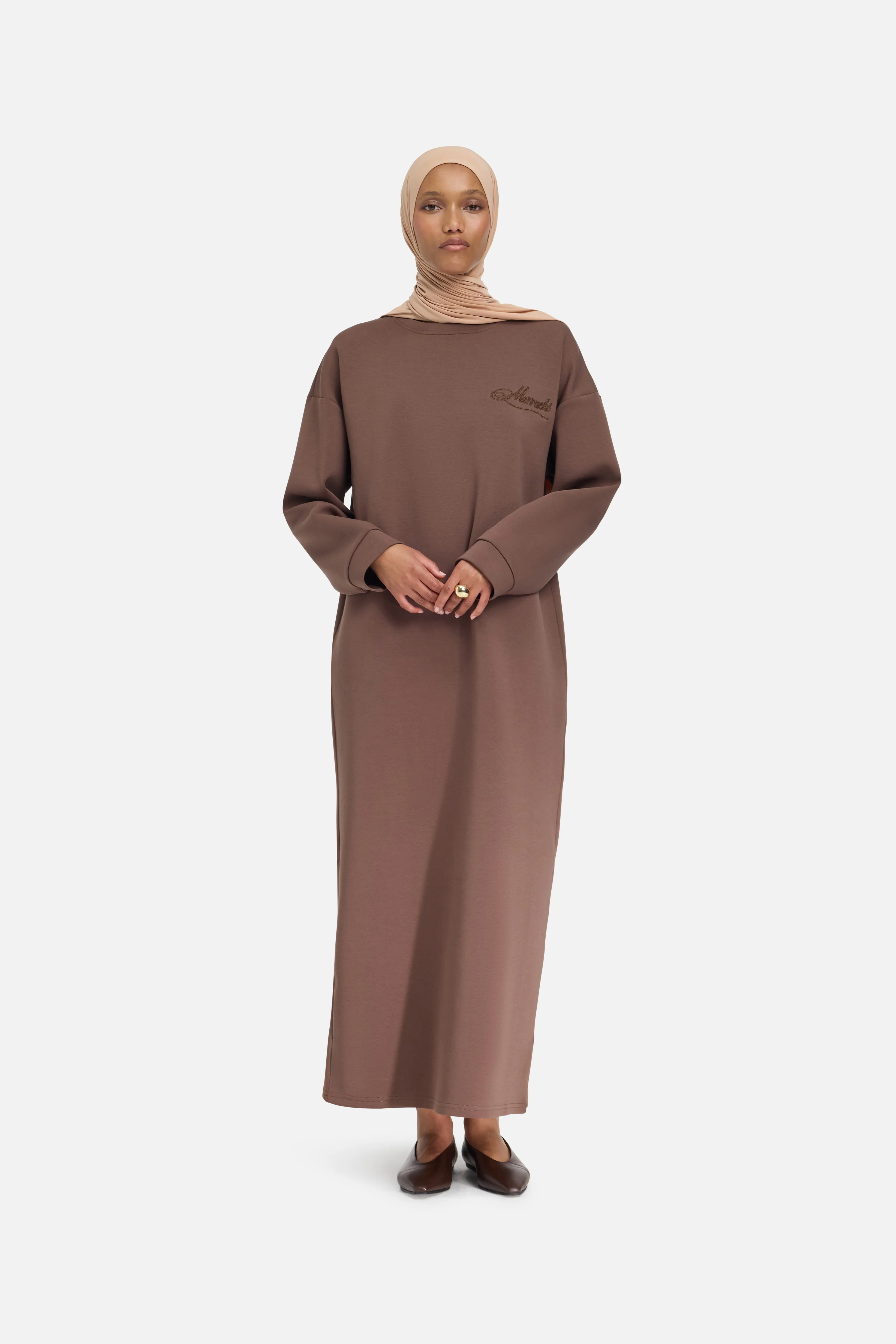 Comfy Sweater Dress | Chocolate - Image 4