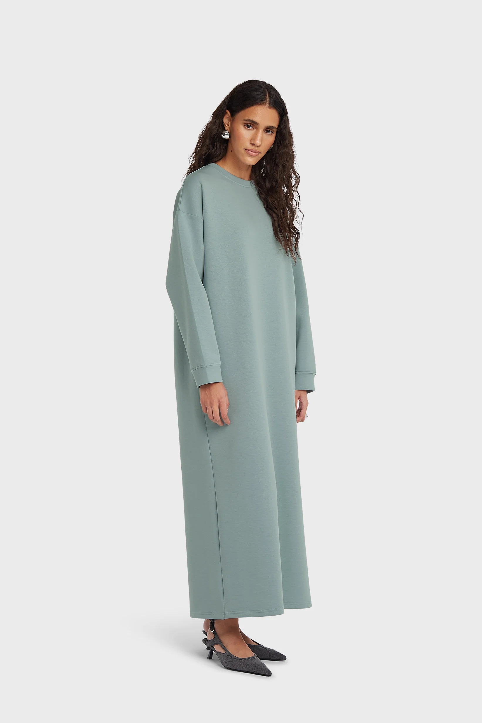 Comfy Sweater Dress | Silver Blue - Image 2