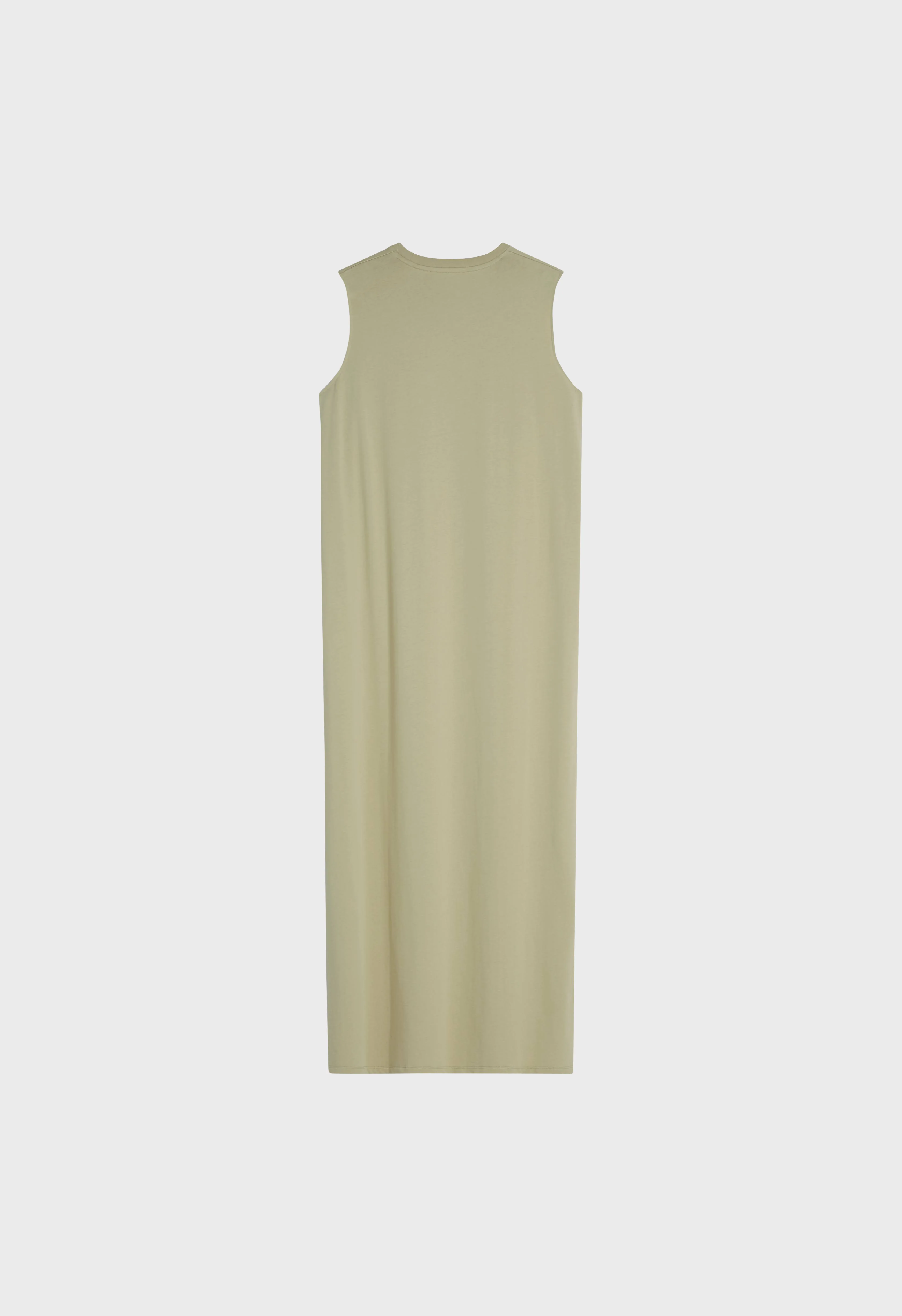 Cotton Sleeveless Dress | Soft Khaki - Image 4