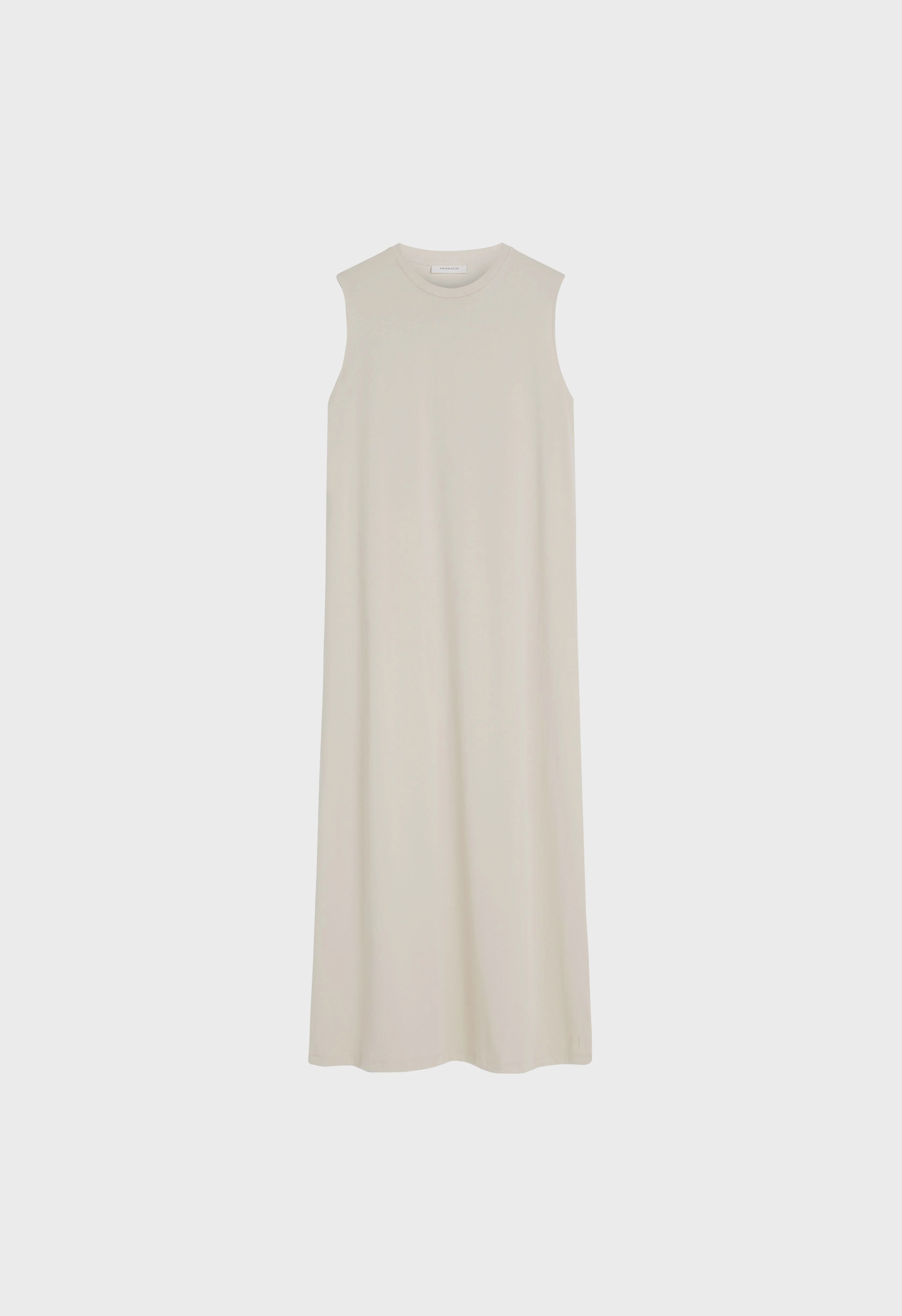 Cotton Sleeveless Dress | Soft Taupe - Image 2